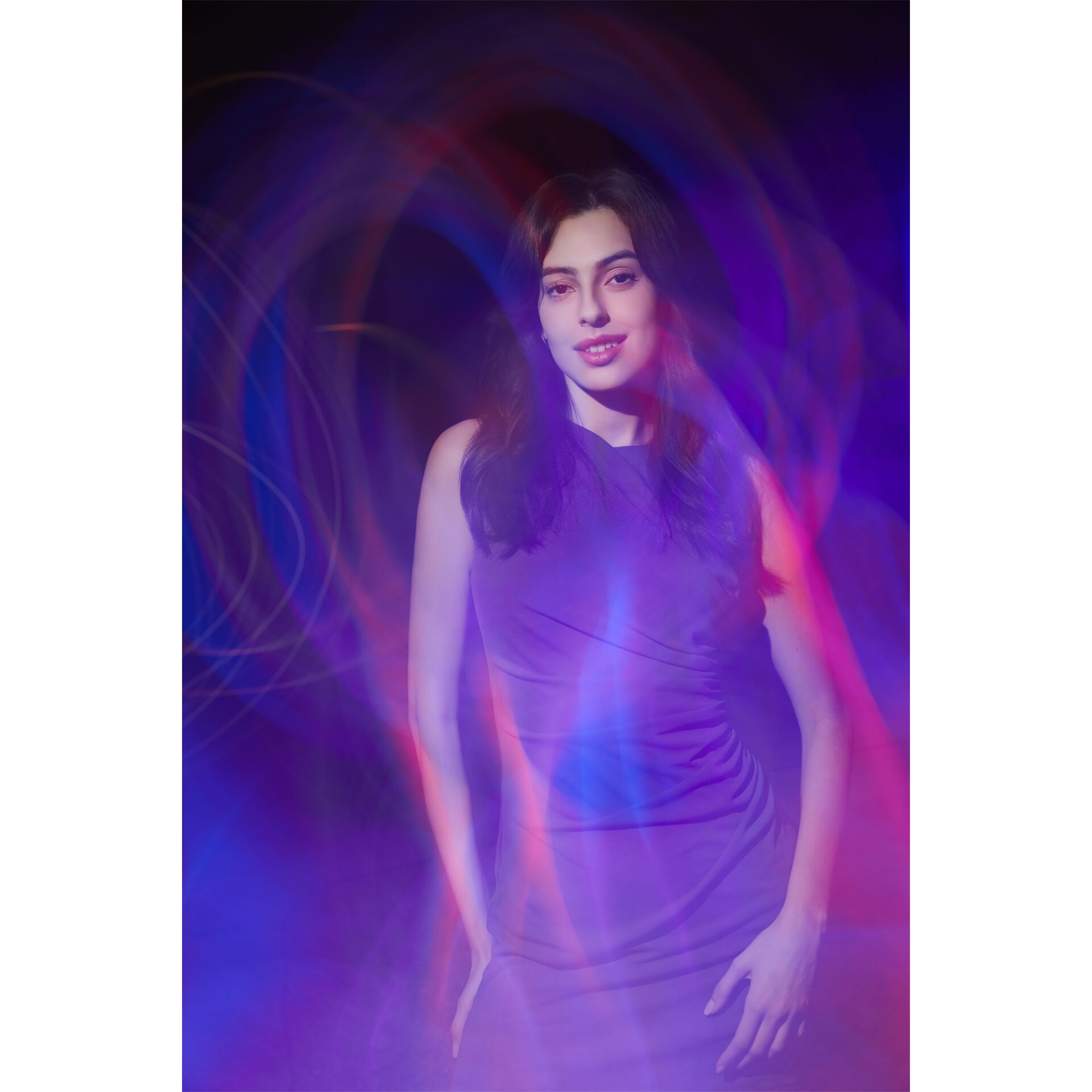 Damenkleid, Samt?, einfarbig, Midi?, Lila