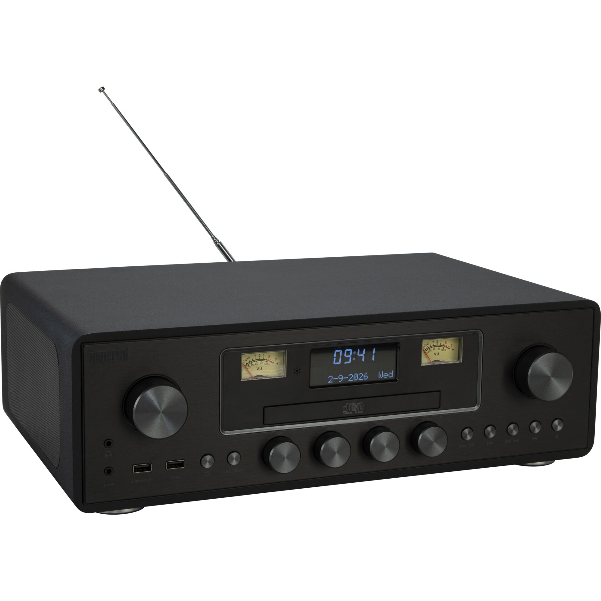 Hifi-Verstärker, Empfänger, Antenne, Digitalanzeige, Knöpfe