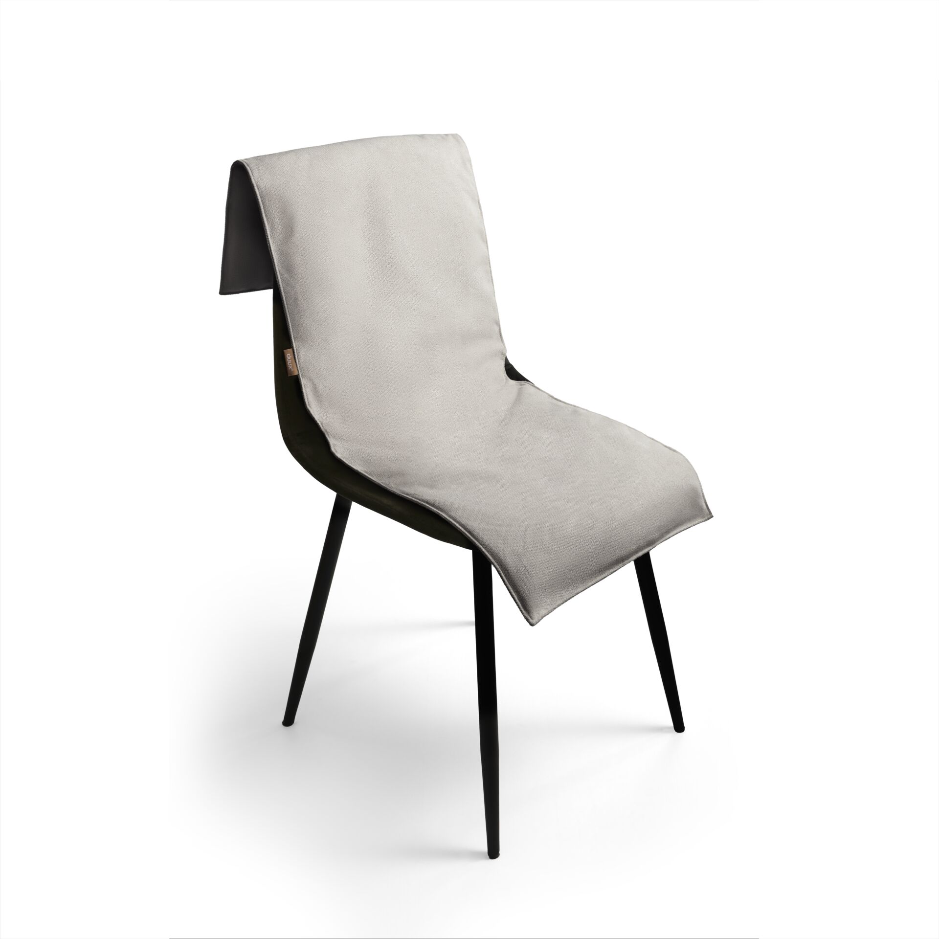 Stuhl, Stuhlhusse, Bezug, Bein aus Metall, Grau