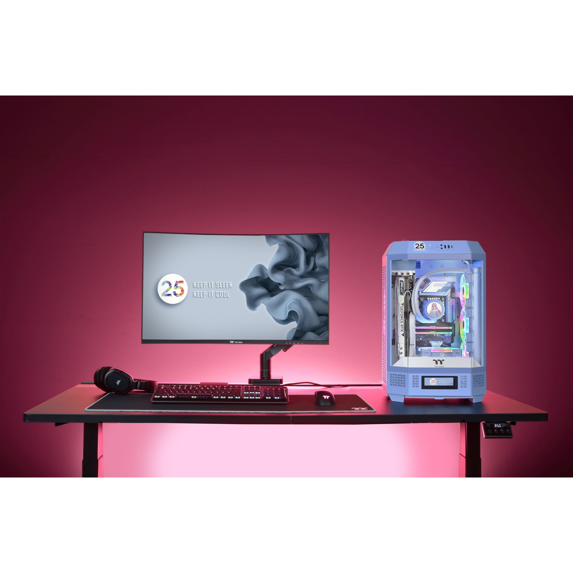 Tabelle, Schreibtisch, Computer, PC, Kopfhörer