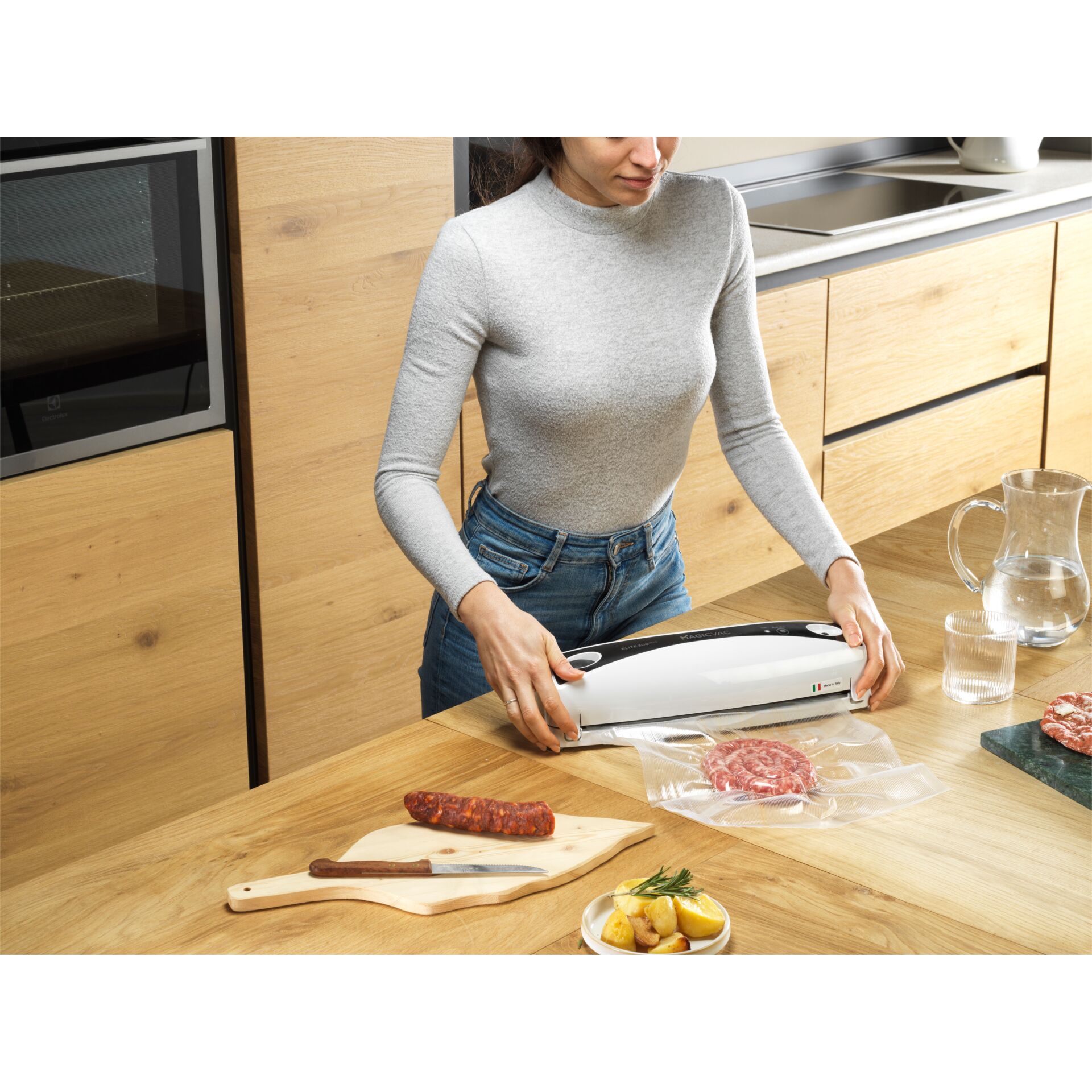 Vakuumversiegelung, Lebensmittelversiegelung, Küchengerät, Plastiktüte, Fleischportionen