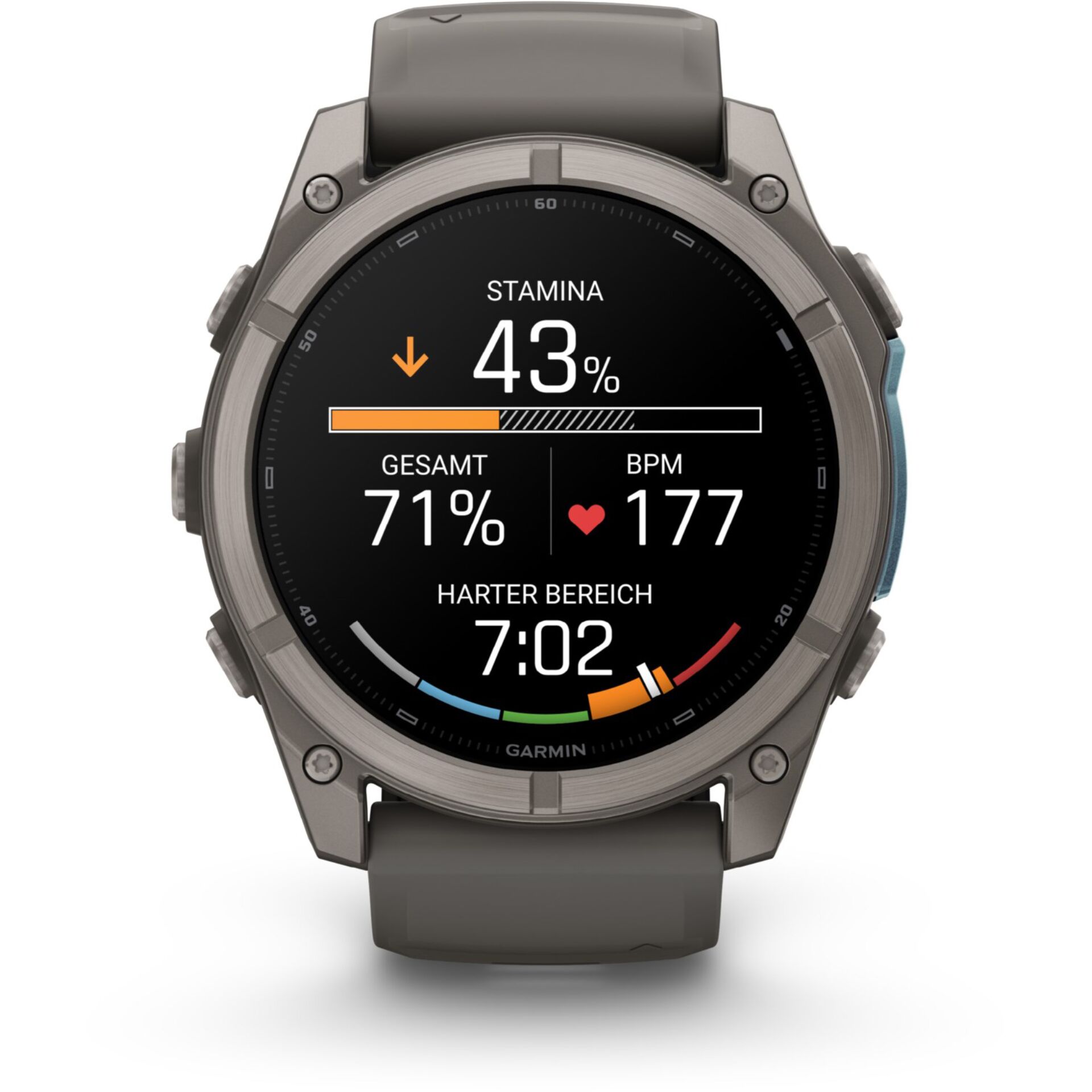 Smartwatch, Garmin, Stamina, Herzfrequenz, Anzeige