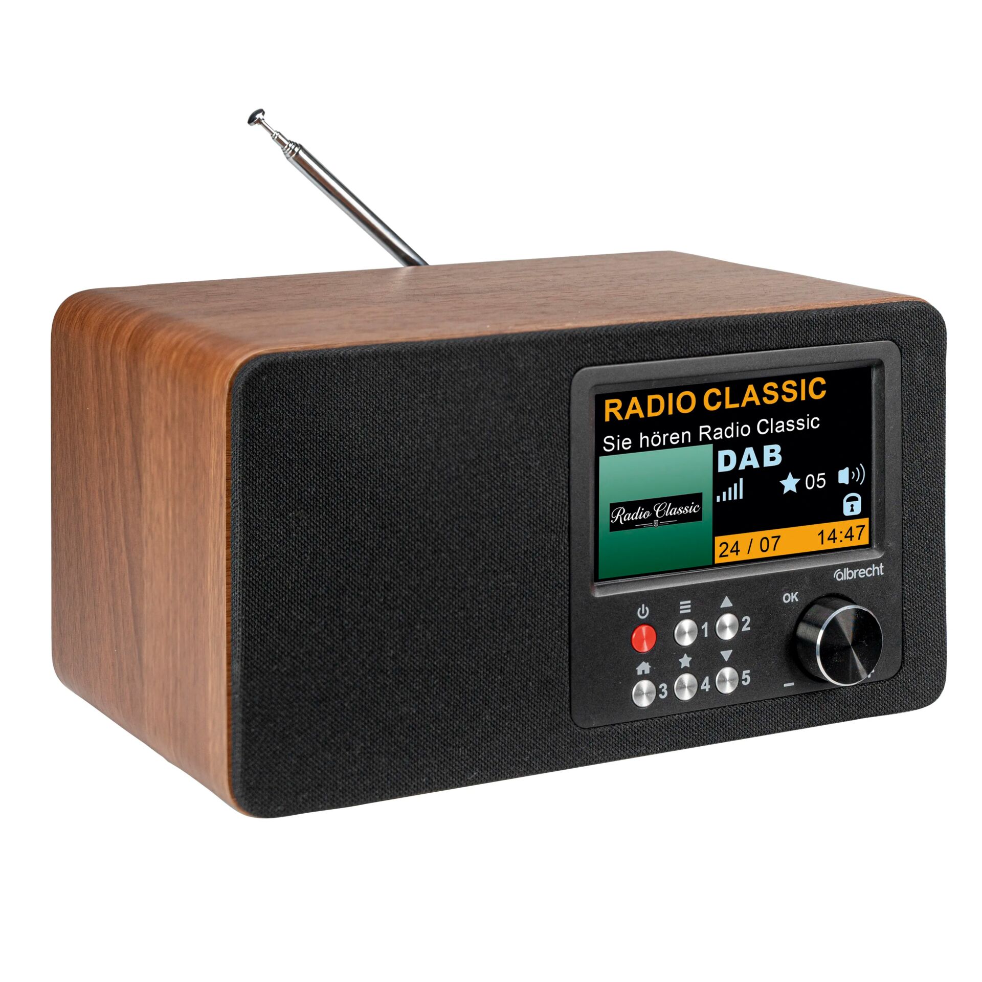 Radio, DAB, Holzgehäuse, Display, Kompaktradio