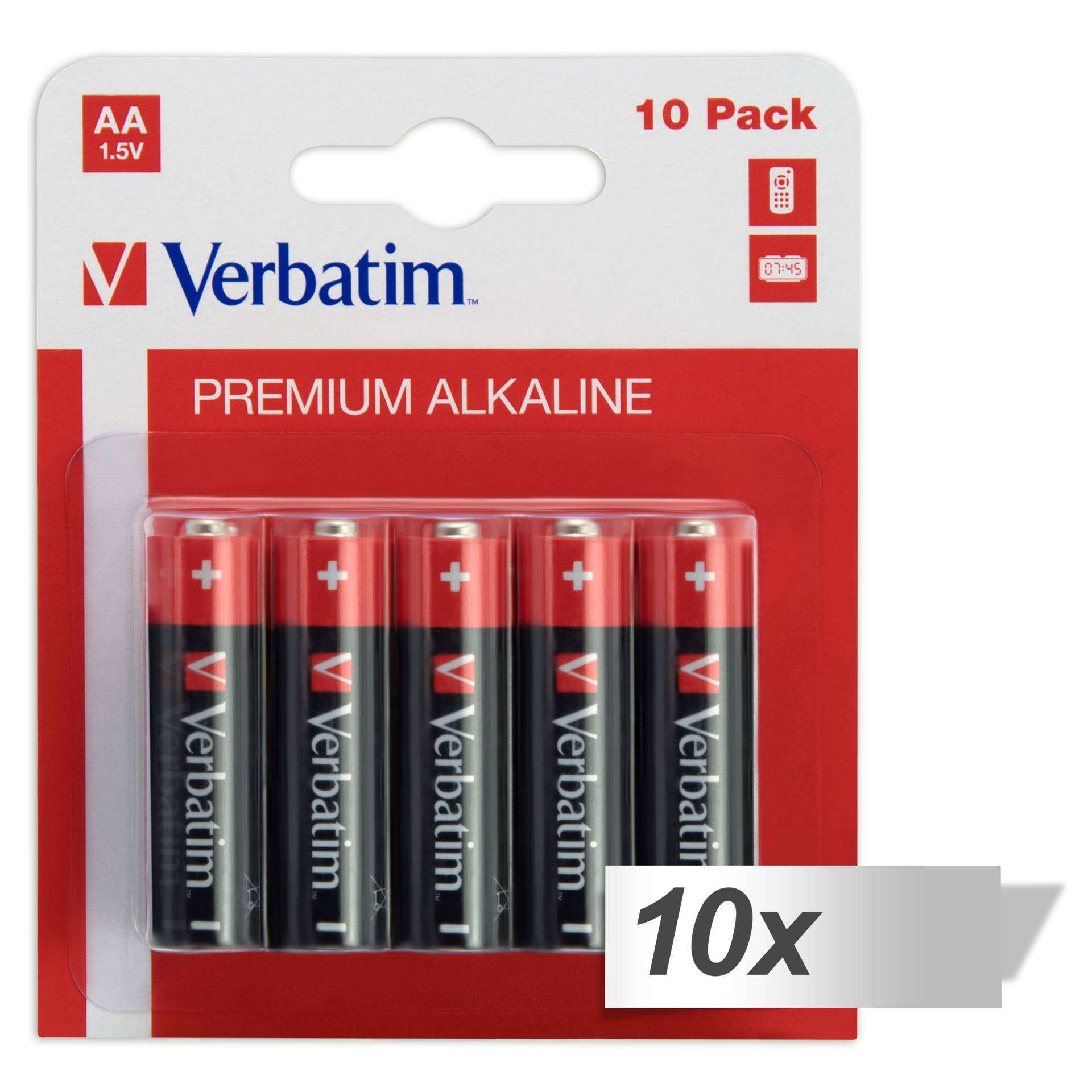 10x10 Verbatim Alkaline Batterie  Mignon AA LR 06            49875