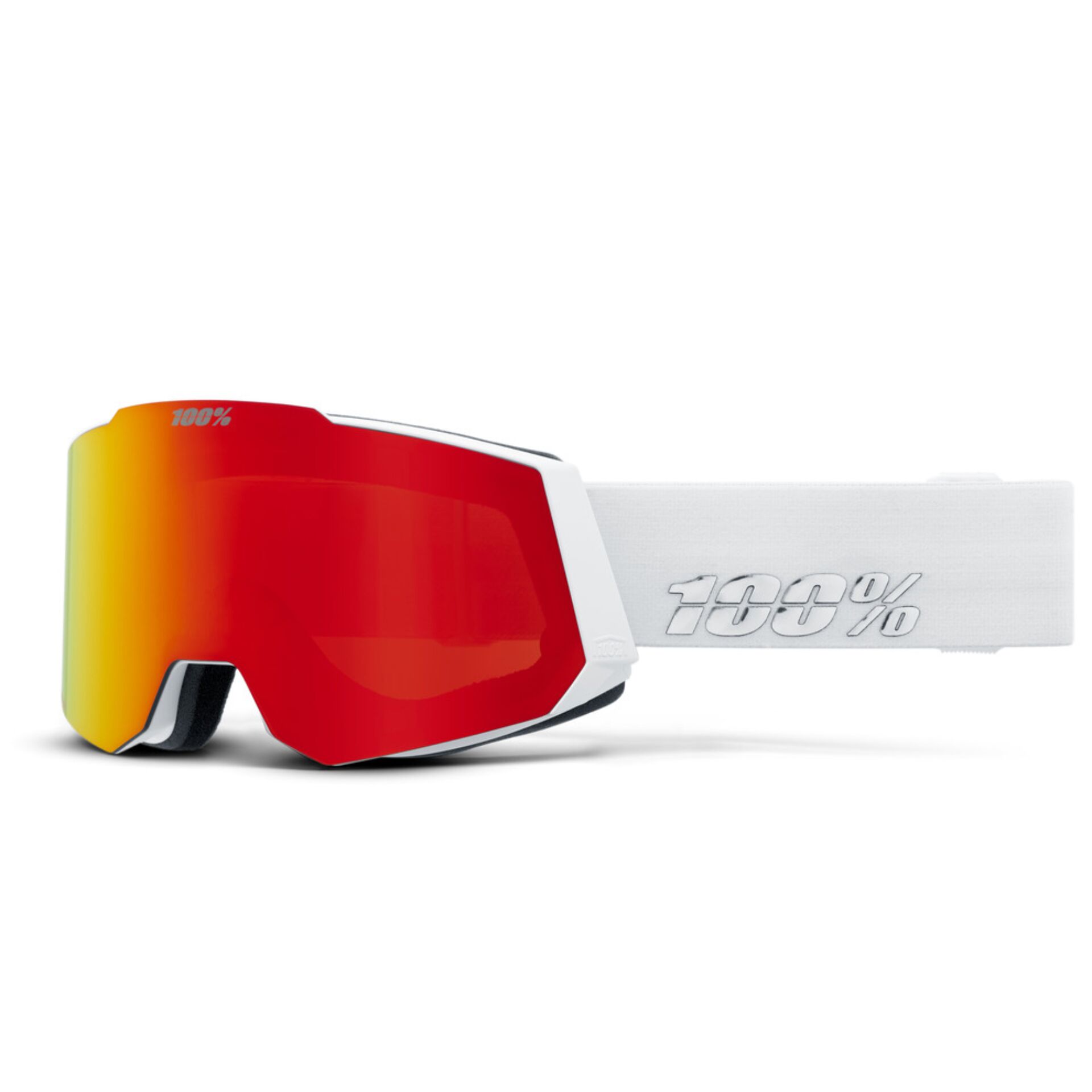 100percent SNOW - SNOWCRAFT  Goggle White HiPER Red Mirror