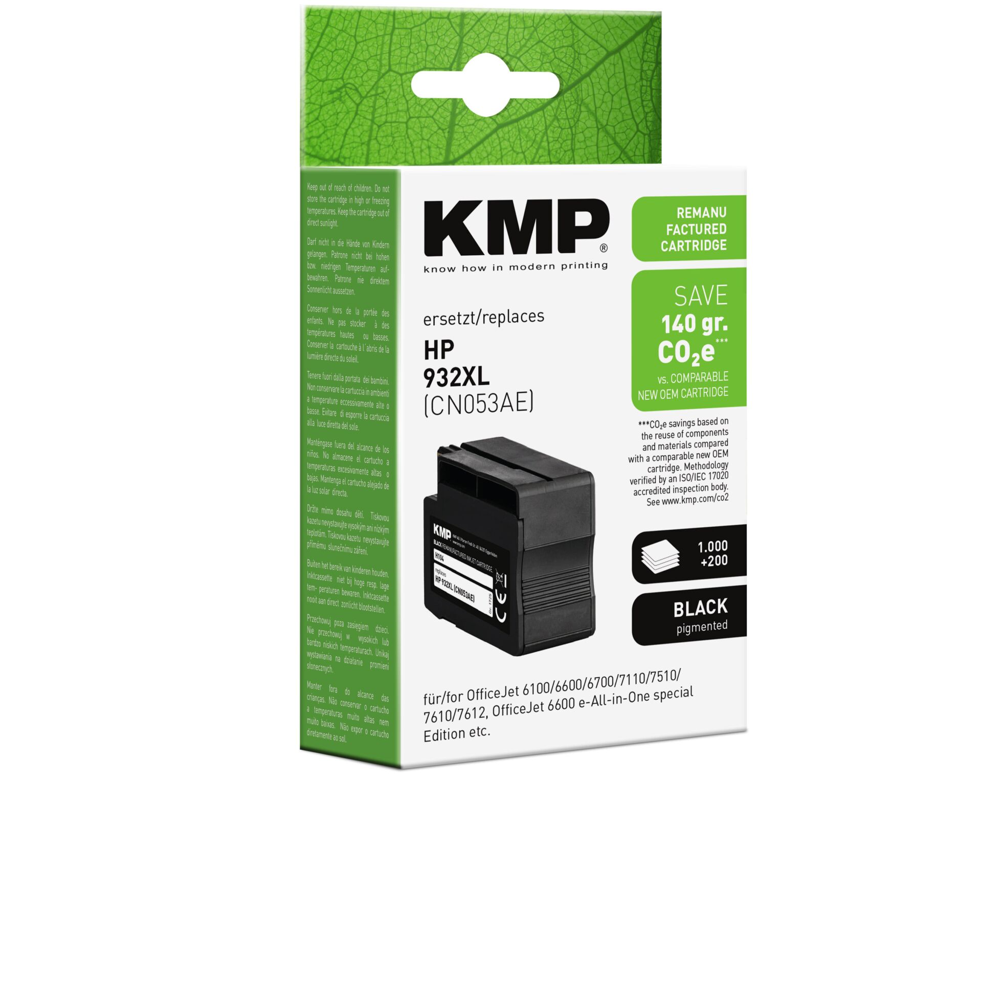 Adapter, Elektronik, QR Code, Tintenpatrone, HP 93XL, Schwarzpigment, KMP, Kompaktkartusche