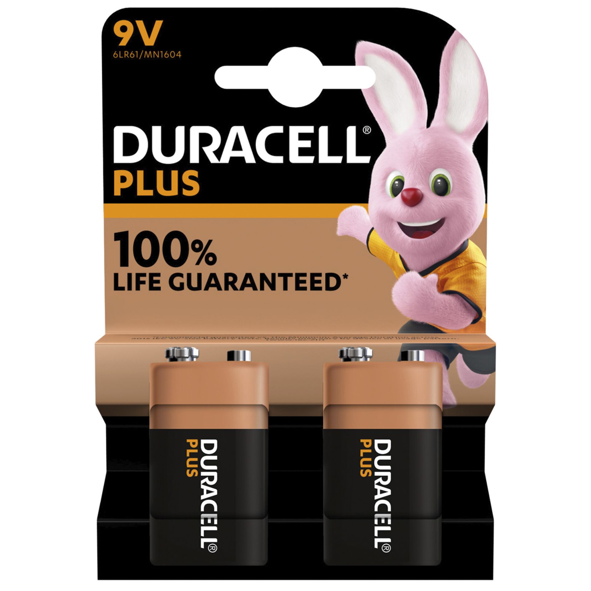 1x2 Duracell Plus 9V-Block  MN1640 6LR61