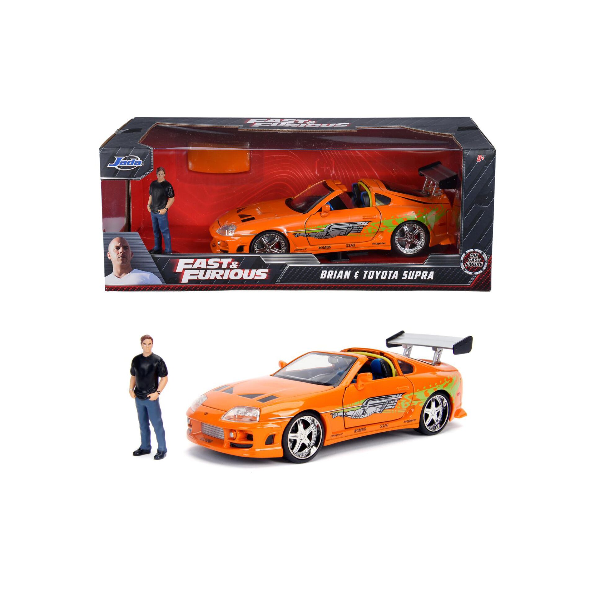 Modellauto, Orangene Farbe, Rennwagen, Spielzeugauto, Beifahrerfigur