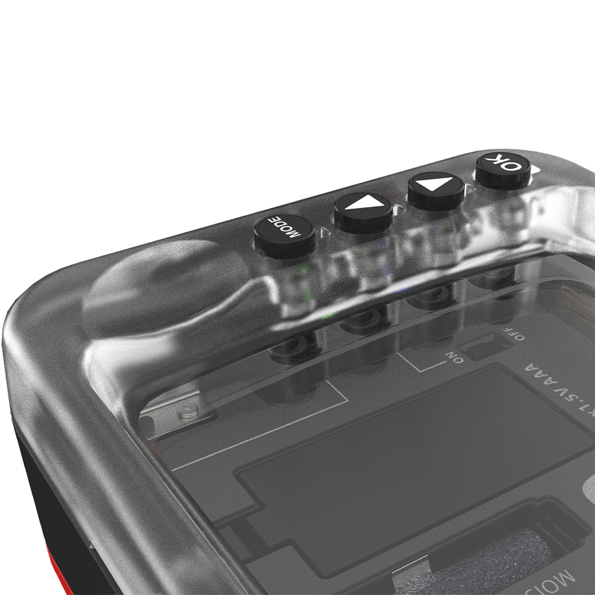 digitaler Stopwatch, digitaler Timer, Bedienelemente, klare Anzeige, transparenter Deckel