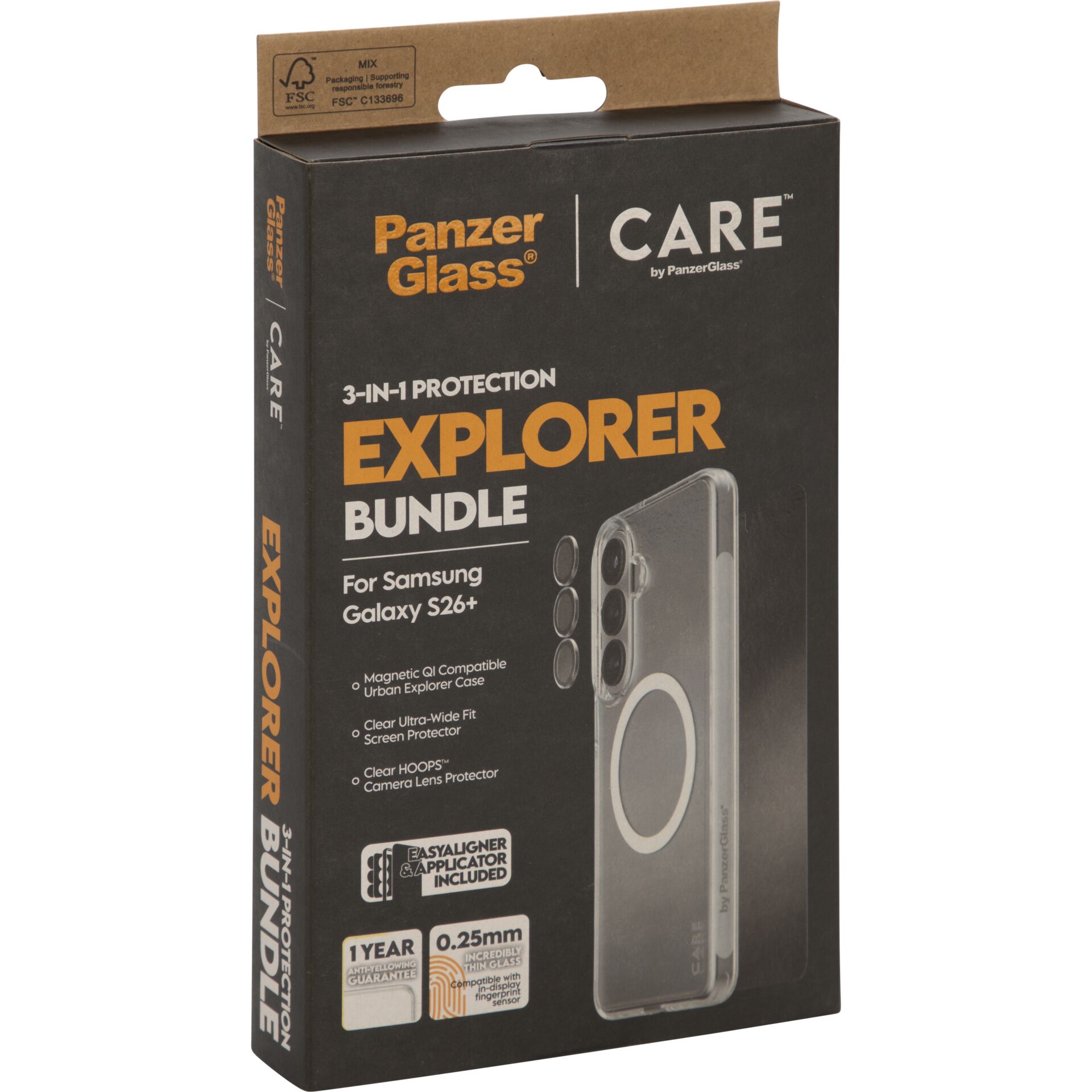 Hülle für Telefon, Explorer Bundle, 3-in-1 Schutz, Samsung Galaxy S26+, Kamera Linse schützer