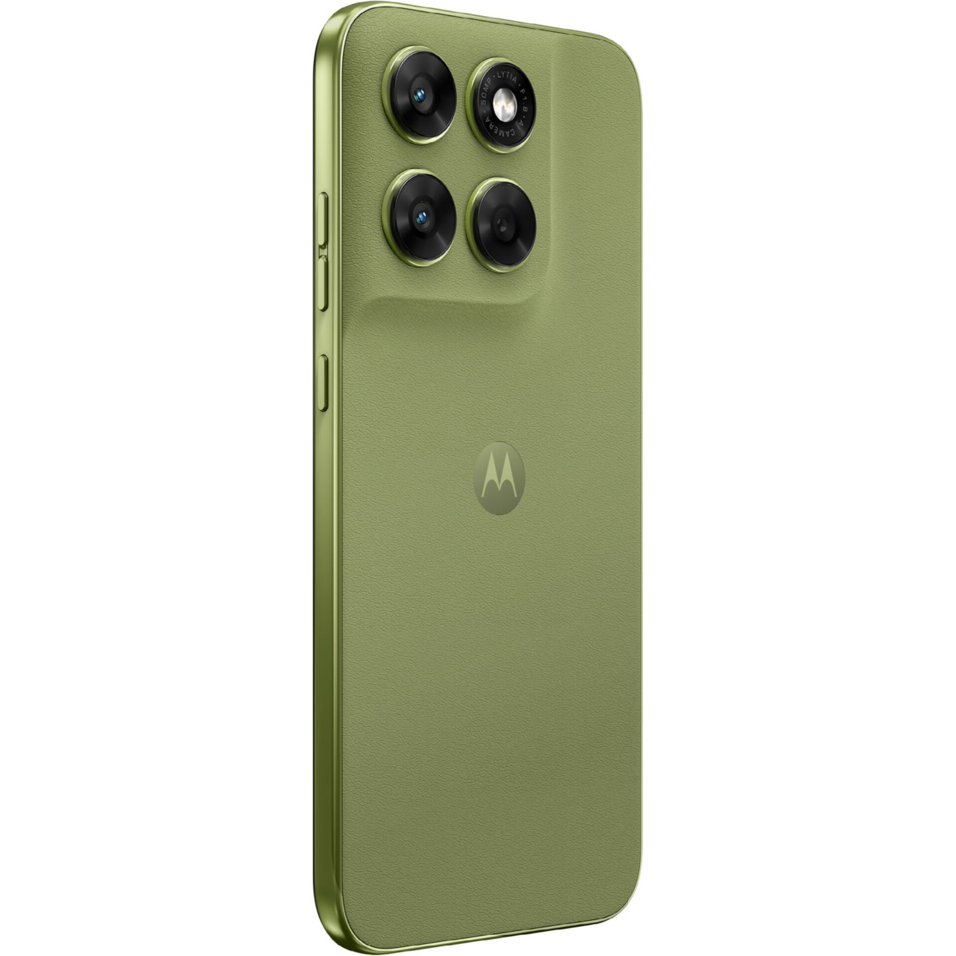 Smartphone, Quad-Kamera, Grün, Lederoptik, Motorola-Logo