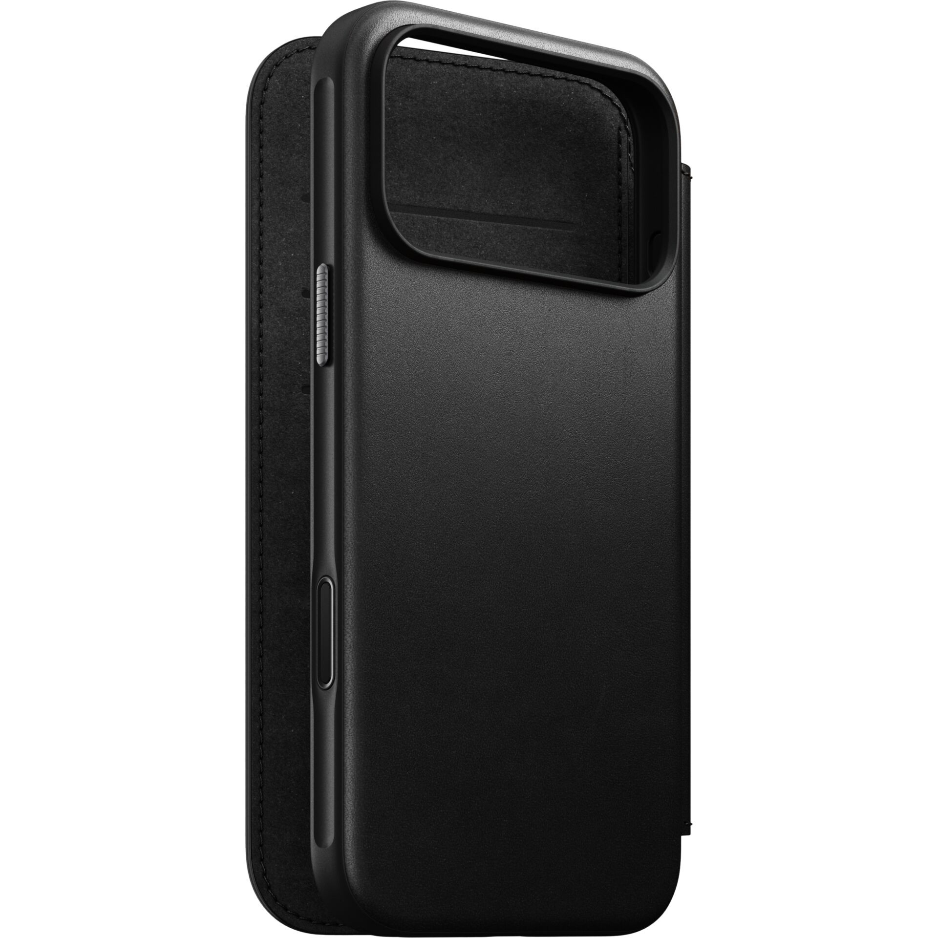 phone case, schwarz, Flip-Cover, Kamerafenster, Lederoptik