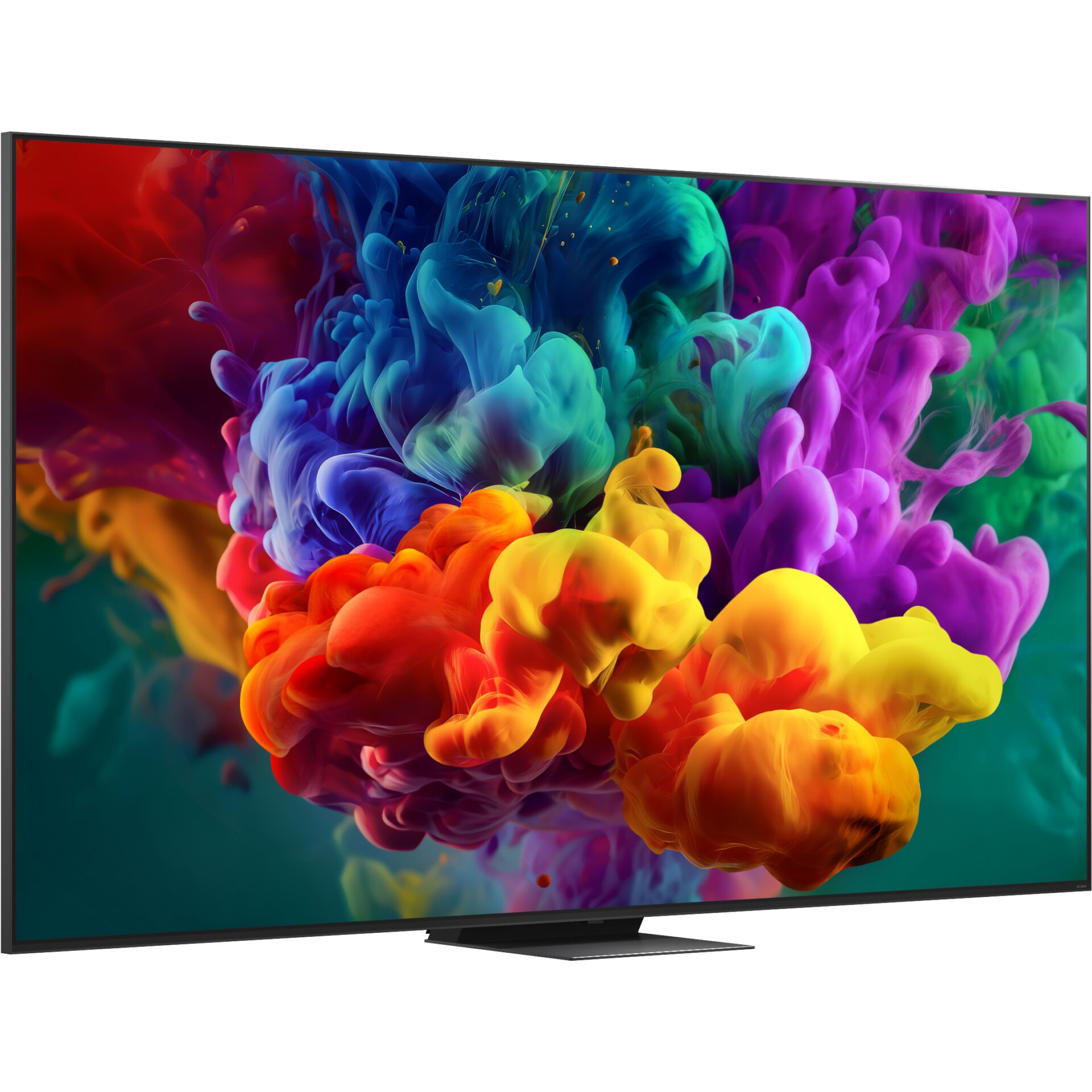 Fernseher, bunter Bildschirm, ultraschlank, Flachbildschirm, Standfuß