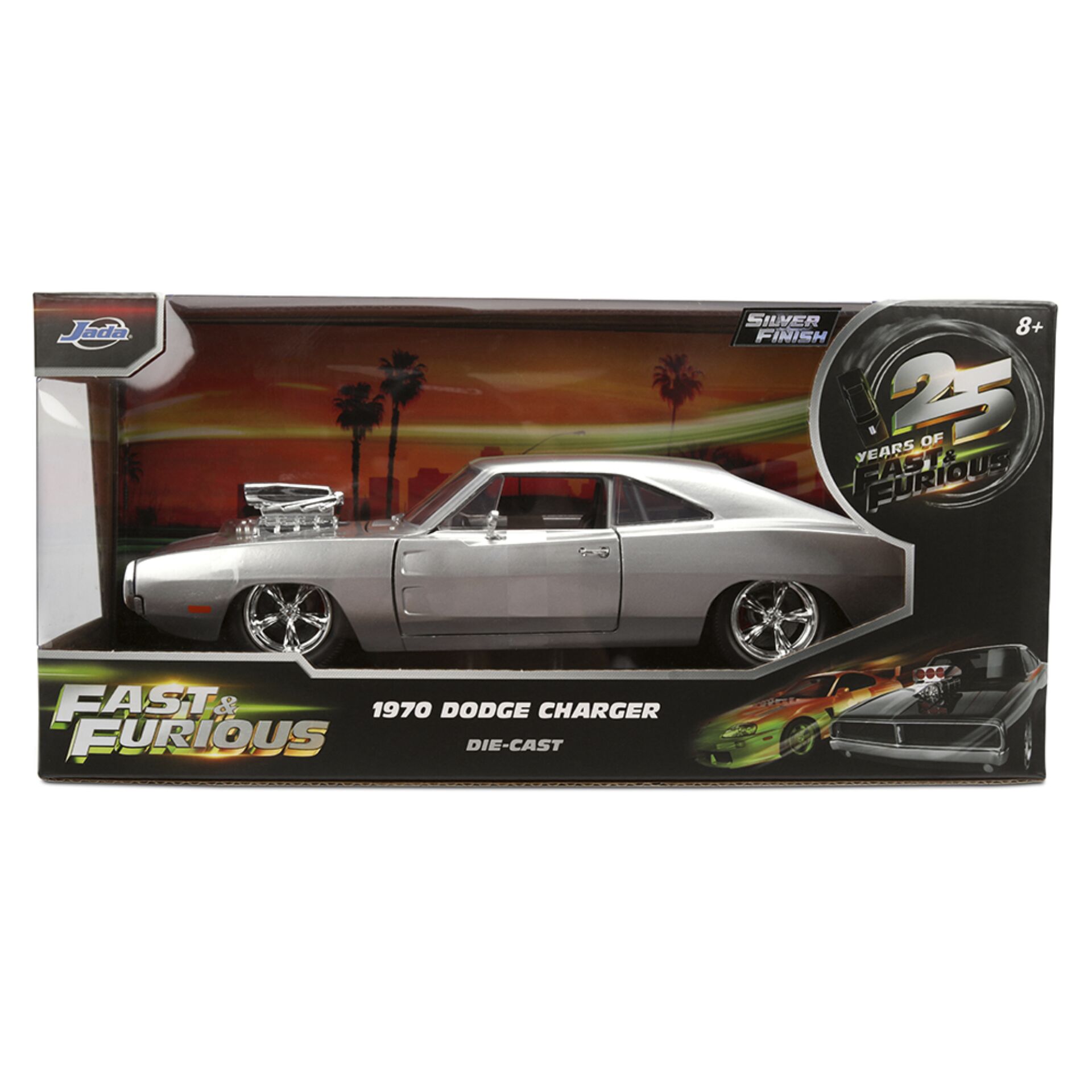 Modellauto, Dodge Charger, Die-cast, Silber, Fast & Furious