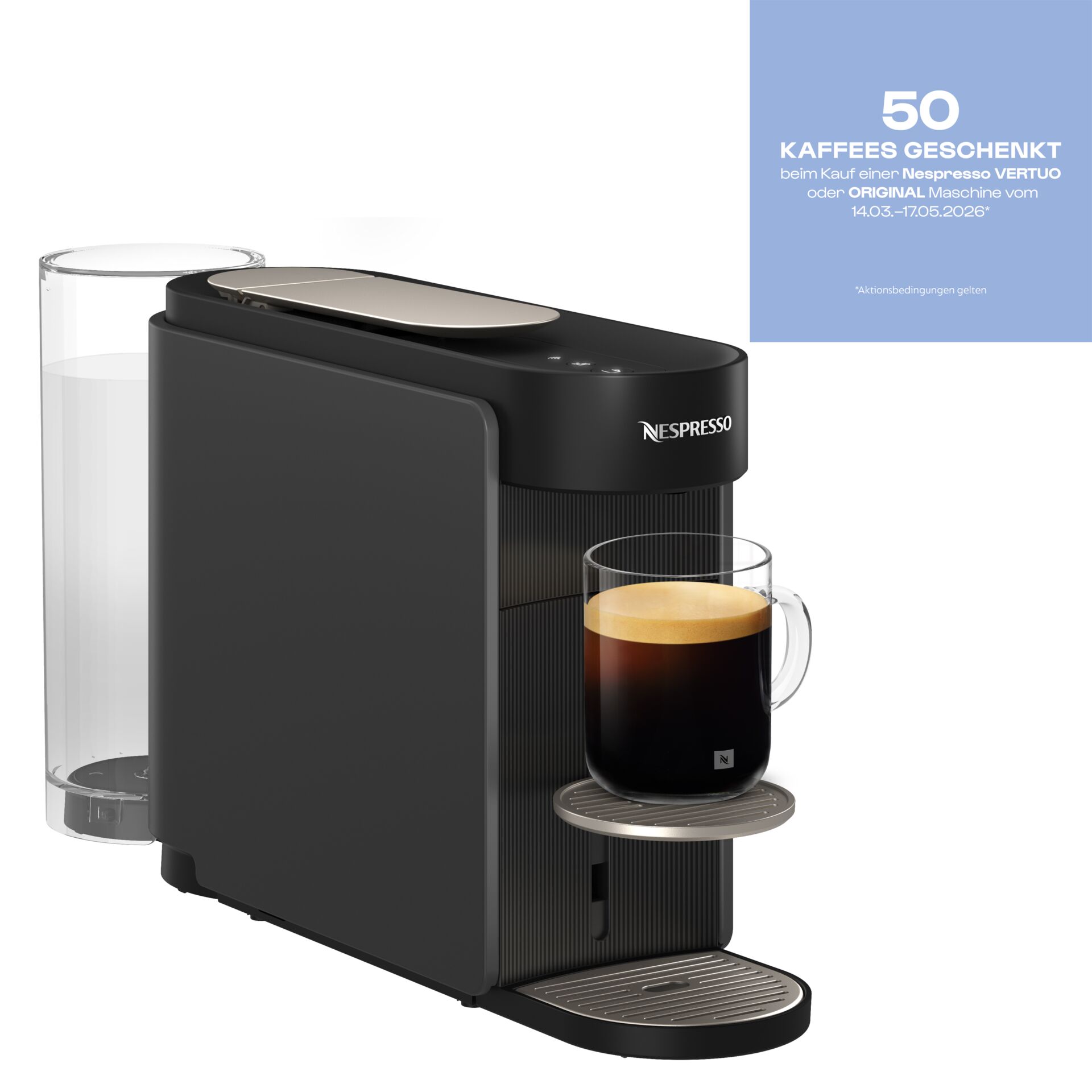 Kaffeemaschine, Espressomaschine, Kaffeezubereitung, Integraierter Milchschaumbehälter, Becherhalter, Kaffeemaschine, Espressomaschine, Kapselmaschine, Einzelportion-Kaffee, Espresso-Becher