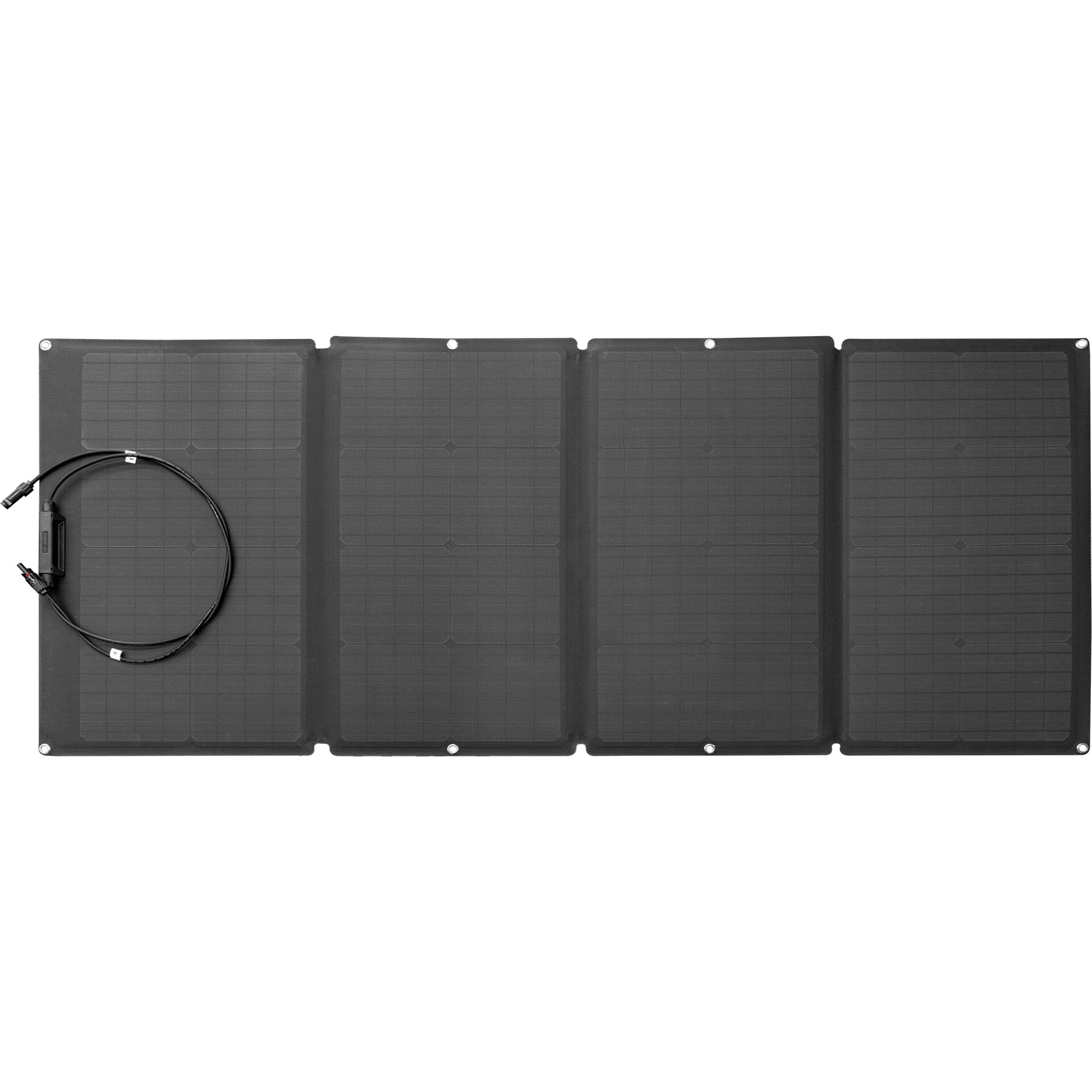 Faltbares Solarpanel, Solarmodul, Schwarz, Vier Segmente, Anschlusskabel