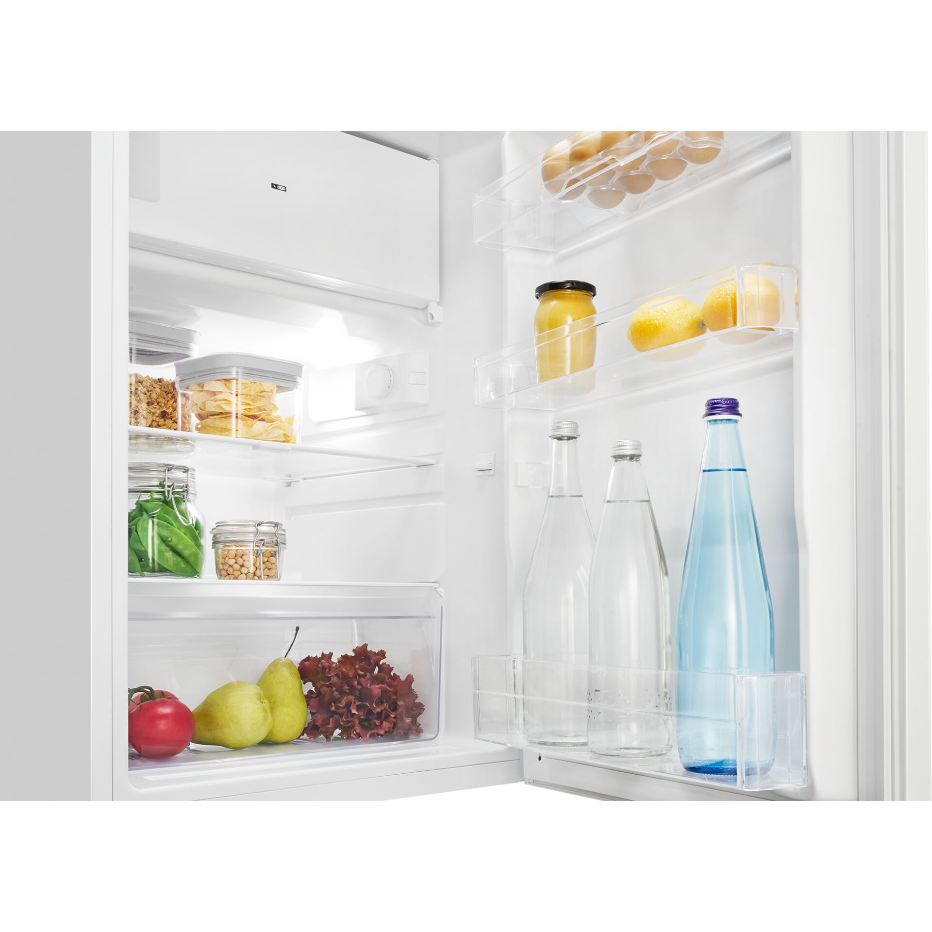 Kühlschrank, Innenbeleuchtung, Glasablagen, Türfächer, Gemüseschublade