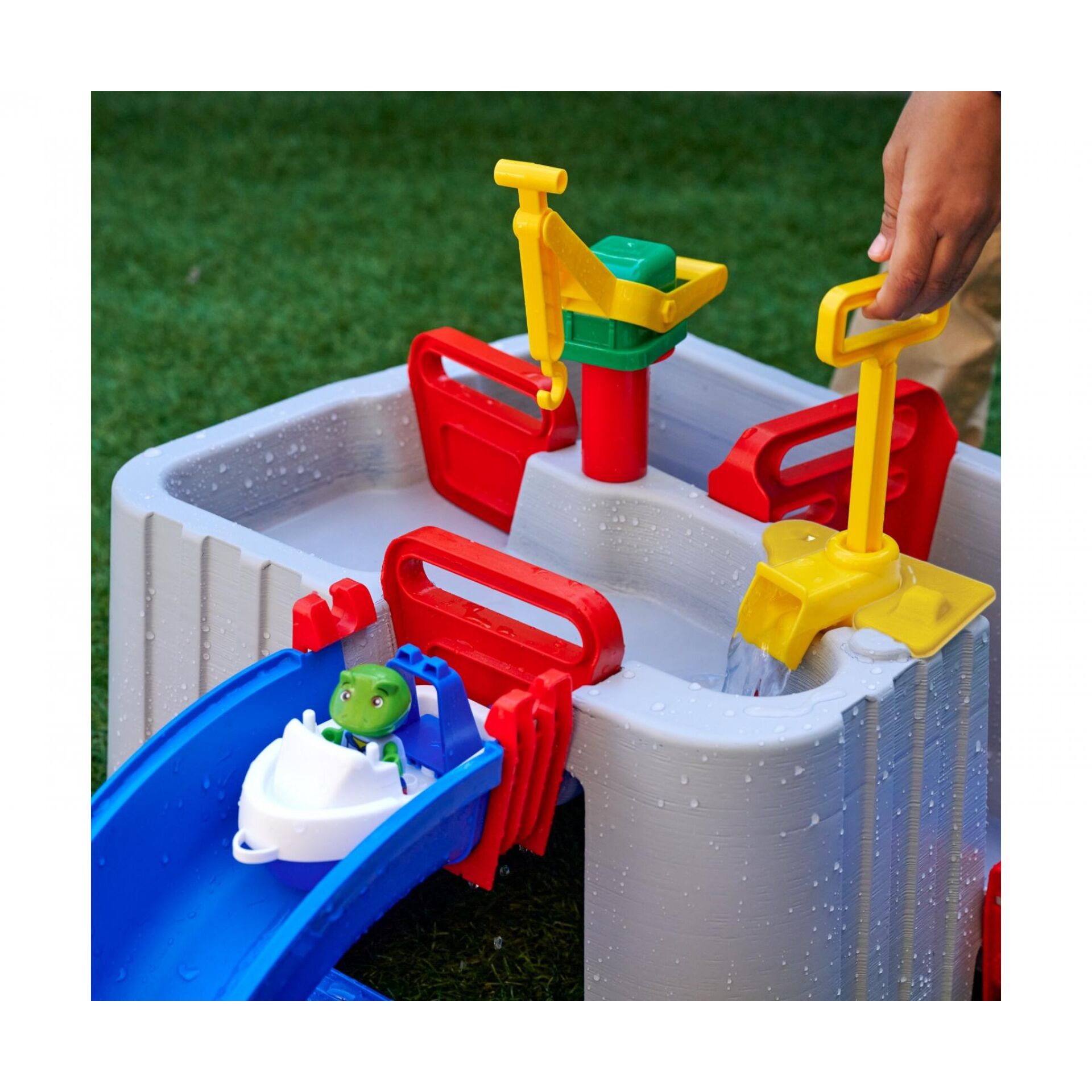 Wasserbahn, Spielzeugbrunnen, Klemmbaustein, Förderung, Garten-Spielzeug