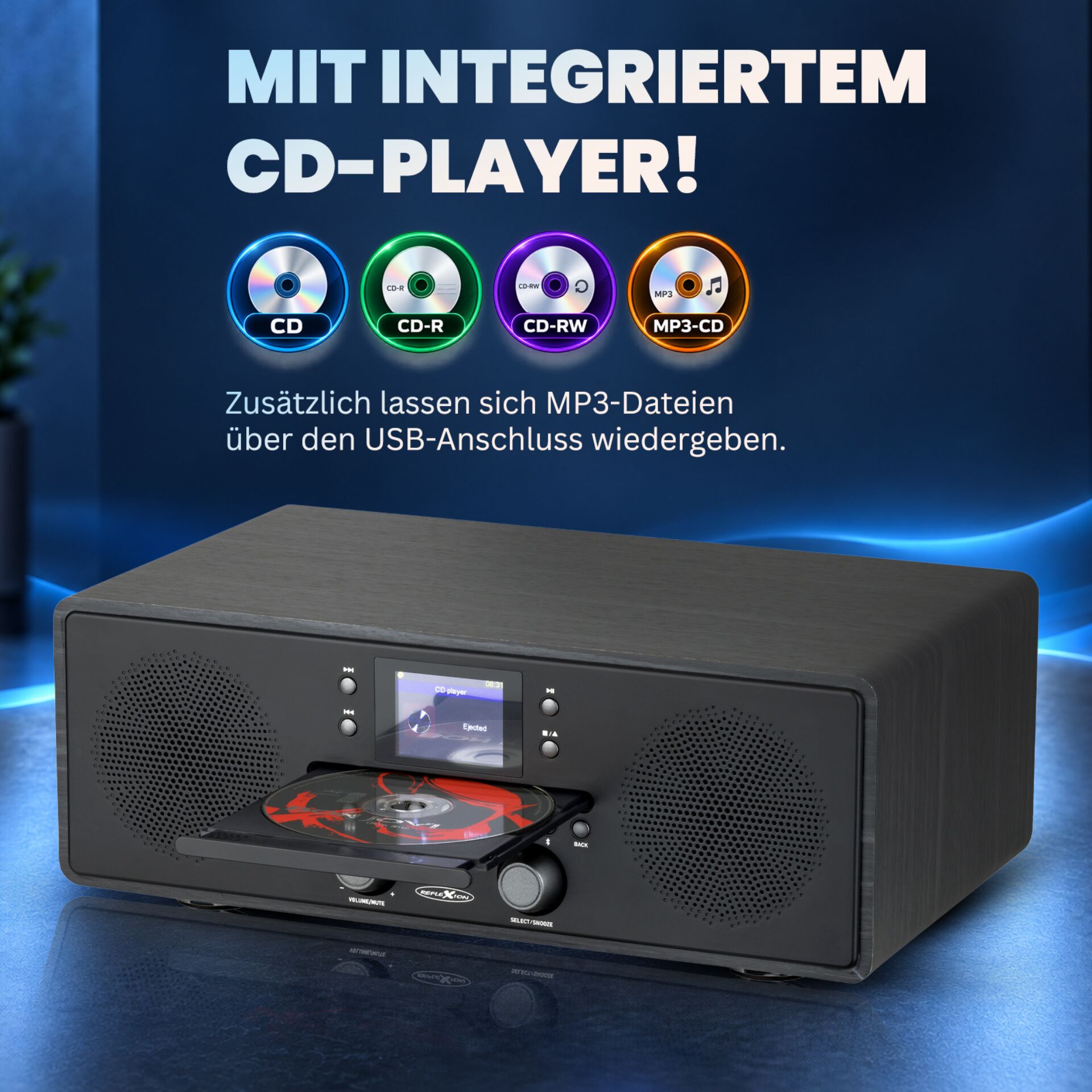 CD-Player, Mini-Stereo, CD-R, CD-RW, MP3-Player