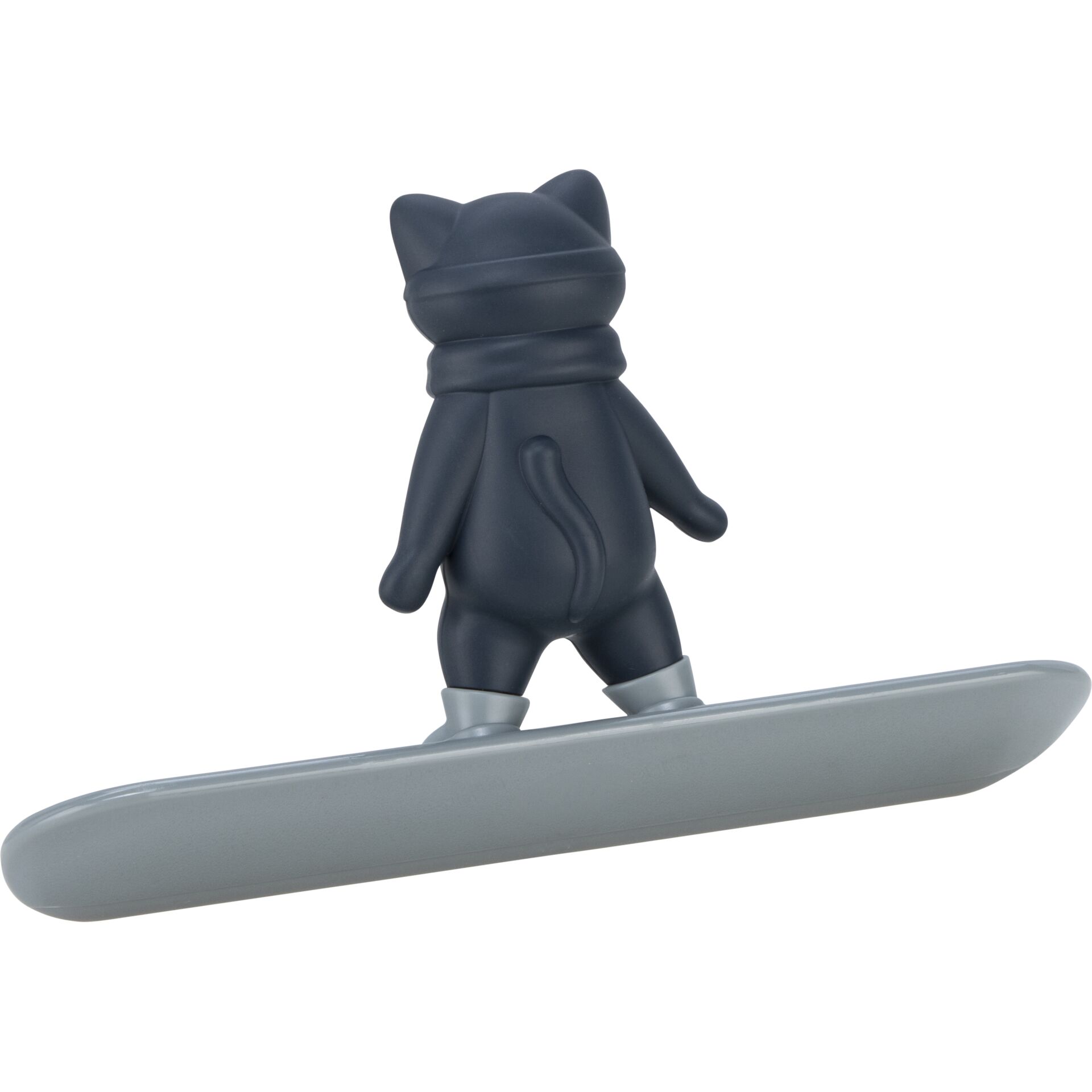 Schneeskifigur, Katze, Kunststofffigur, Skier, Snowboard