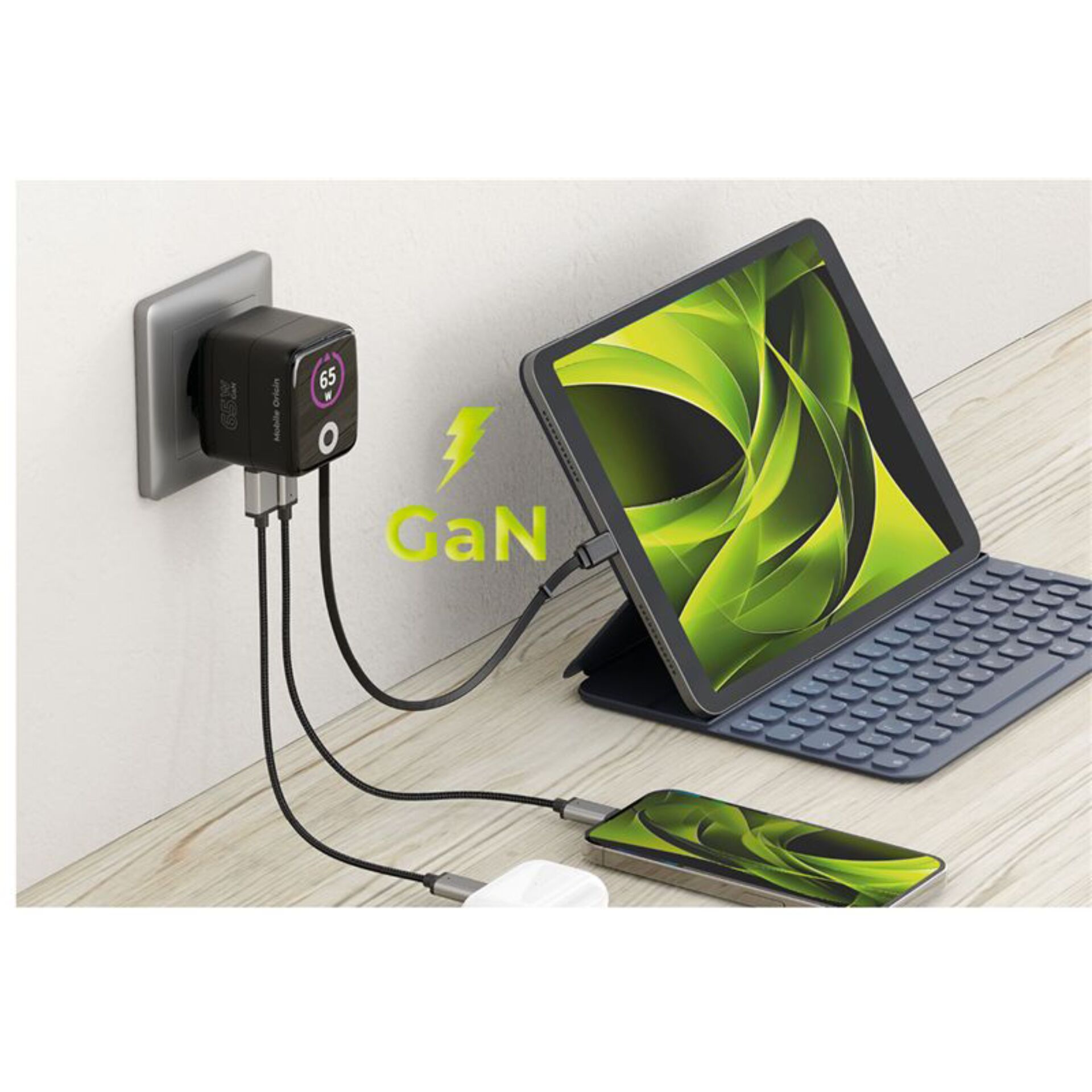 Ladegerät, USB-C, Wandsteckler, GaN, Kabelsalat frei