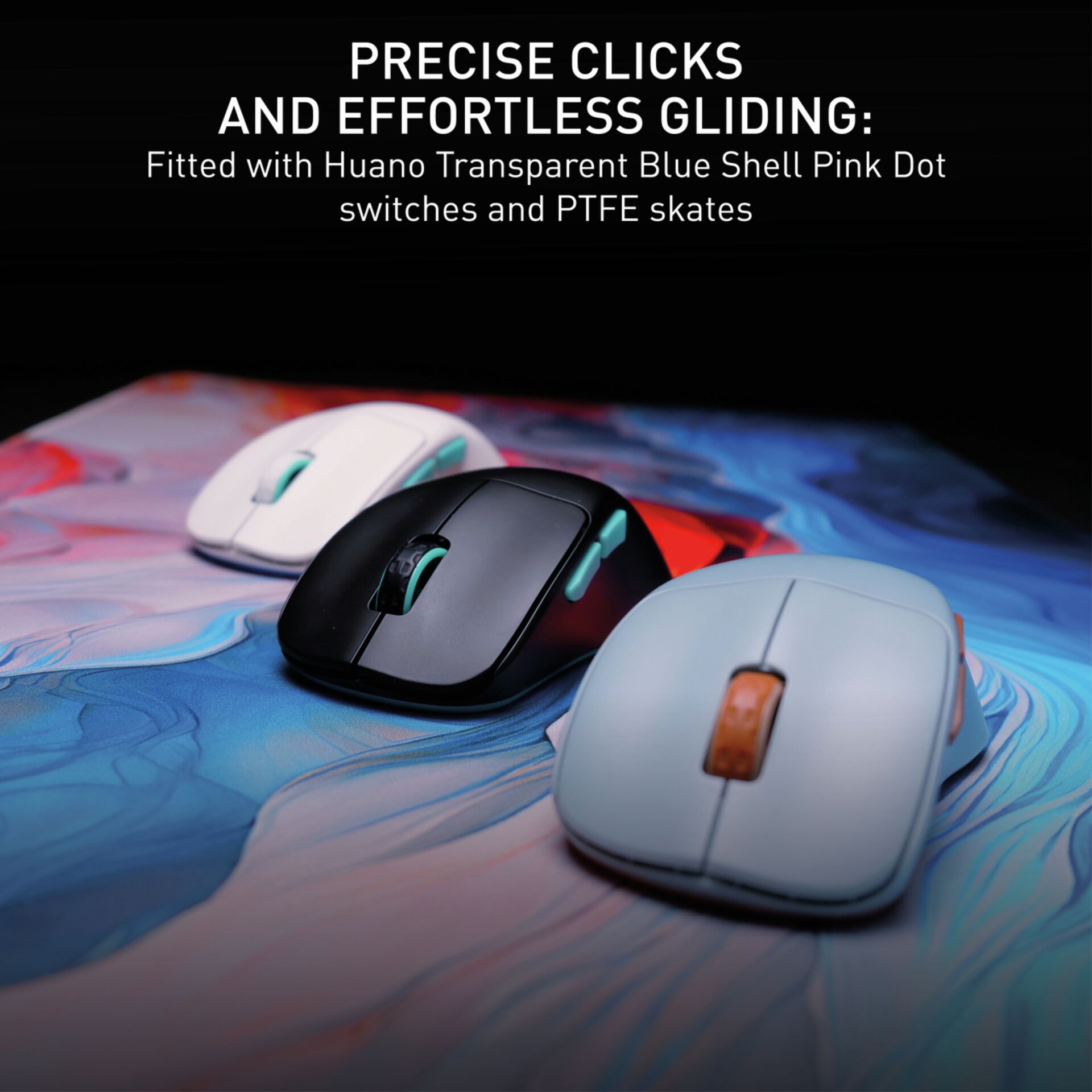 Maus, Drahtlos, Gaming, PTFE-Gleiter, Schwarz
