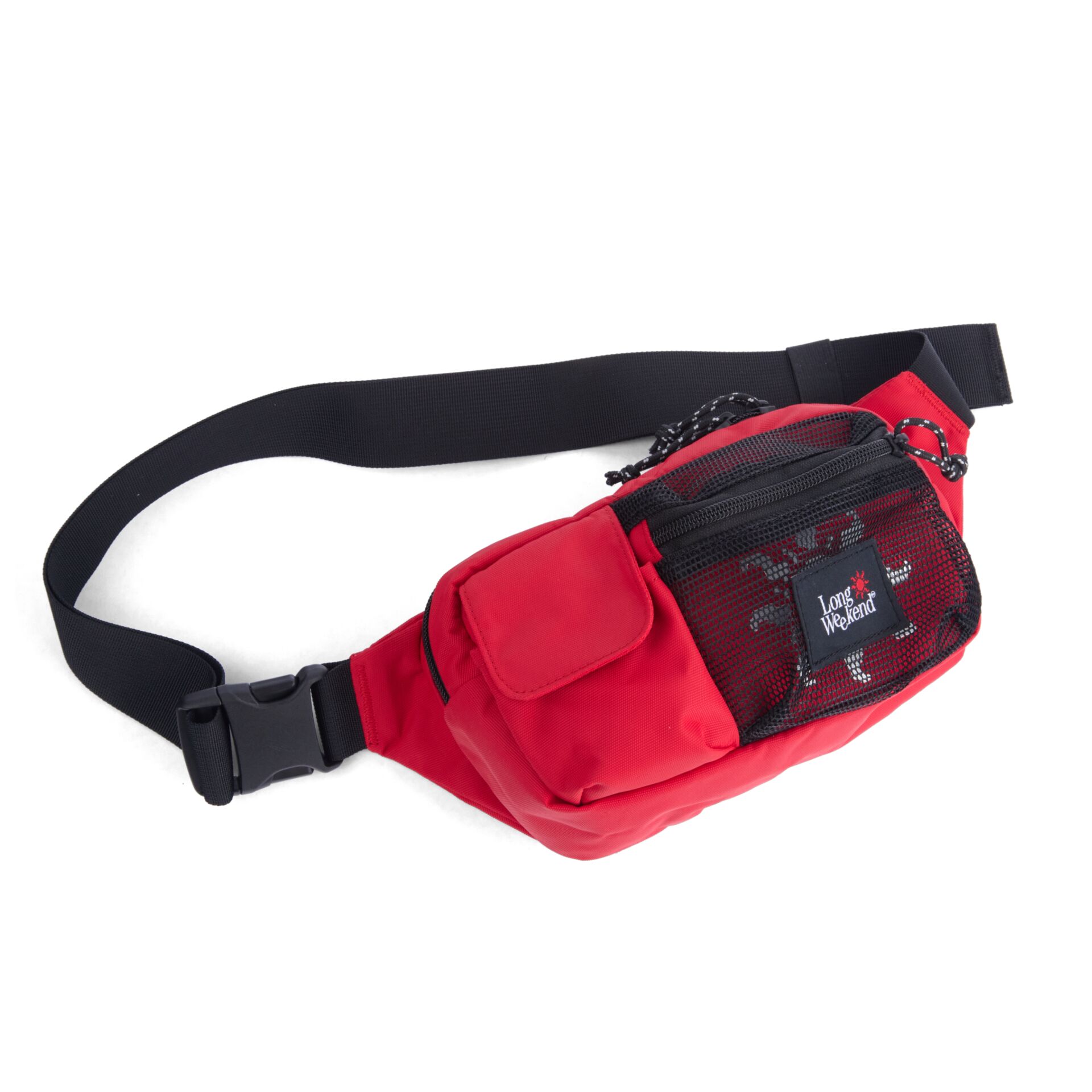 Hüfttasche, Taillentasche, rote Tasche, Netzfach, verstellbarer Gurt