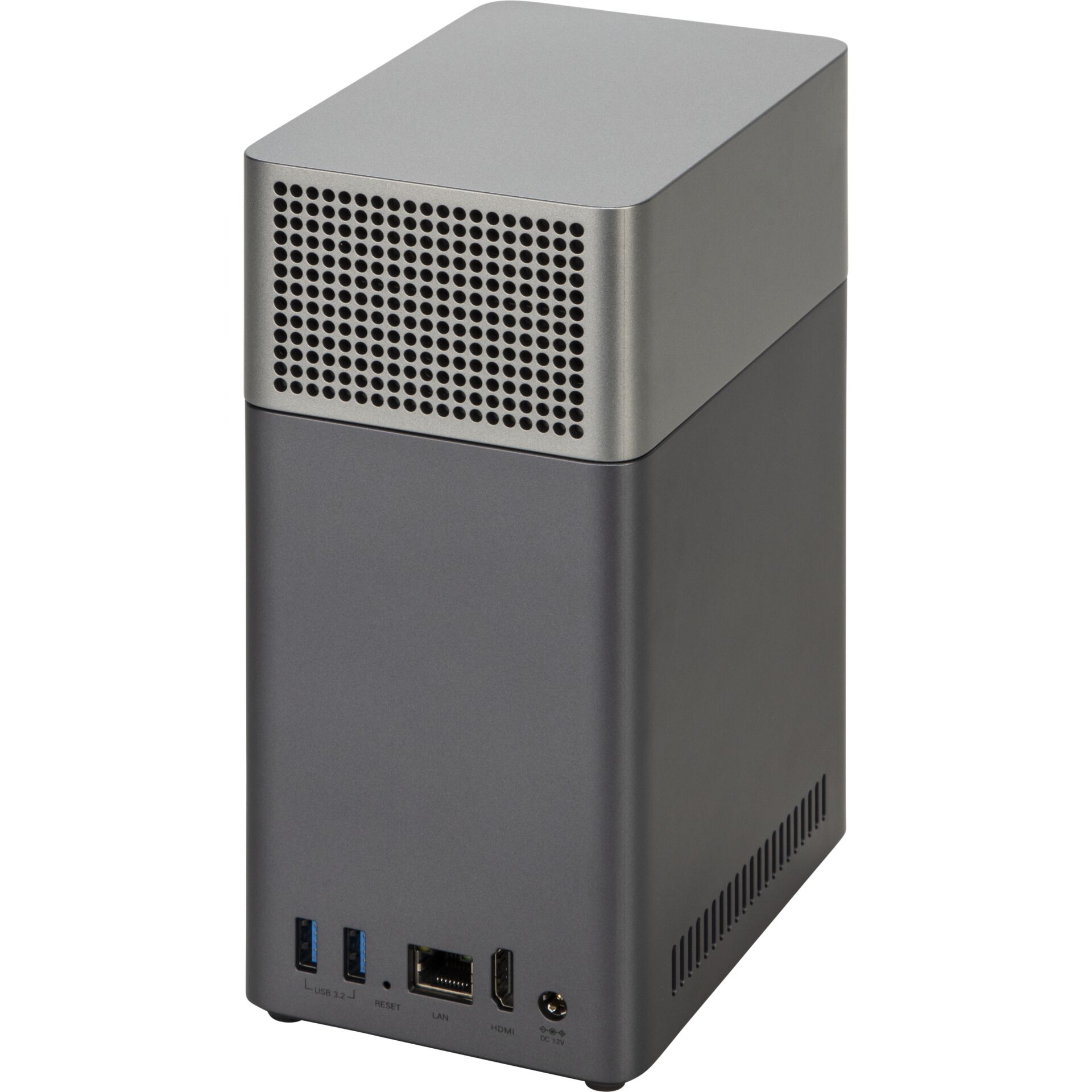 Mini-PC, Desktop, Aluminium, Grau, Anschlüsse
