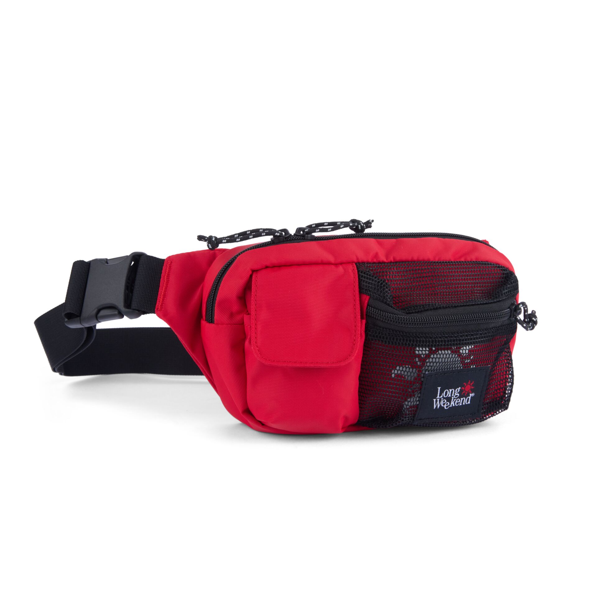 Hip bag, Rote Tasche, Mesh-Tasche, VerstellbarerGurt, Reißverschlussfach