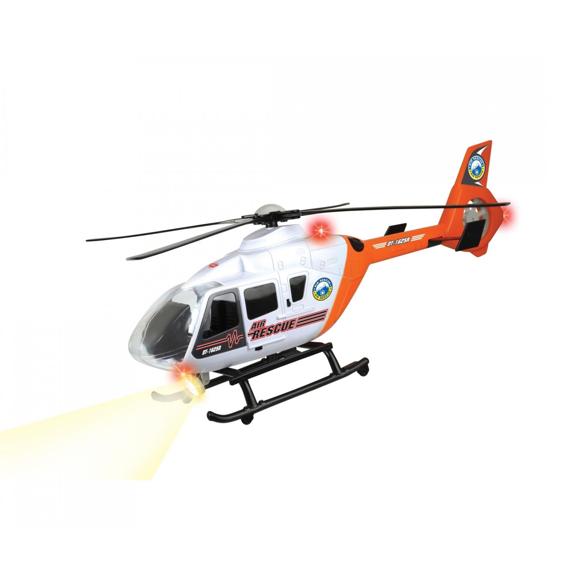 Hubschrauber, Rettung, LED-Lichter, Weiß-Orange, Spielzeugmodell