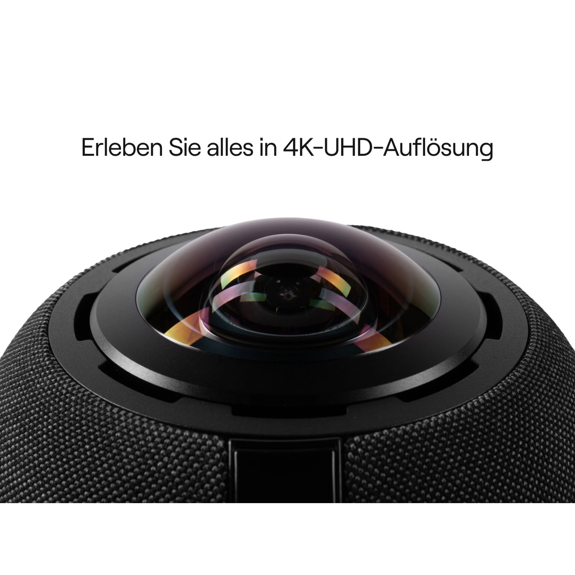 Lautsprecher, Kugeloptik, 4K-UHD, Kugel-Linse, Schwarz