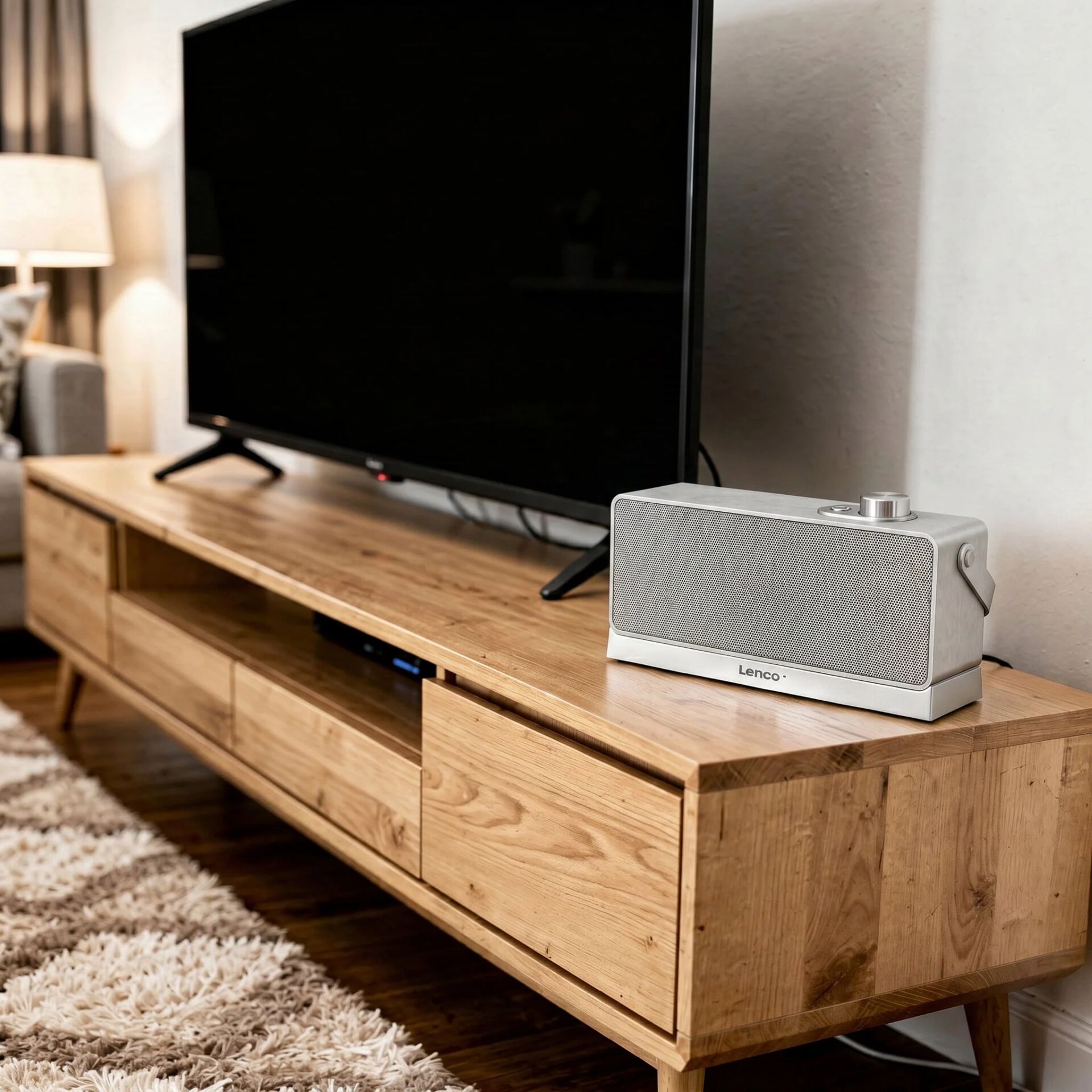 Lautsprecher, Bluetooth, Kompakt, Holz-TV-Konsole, Wohnzimmer