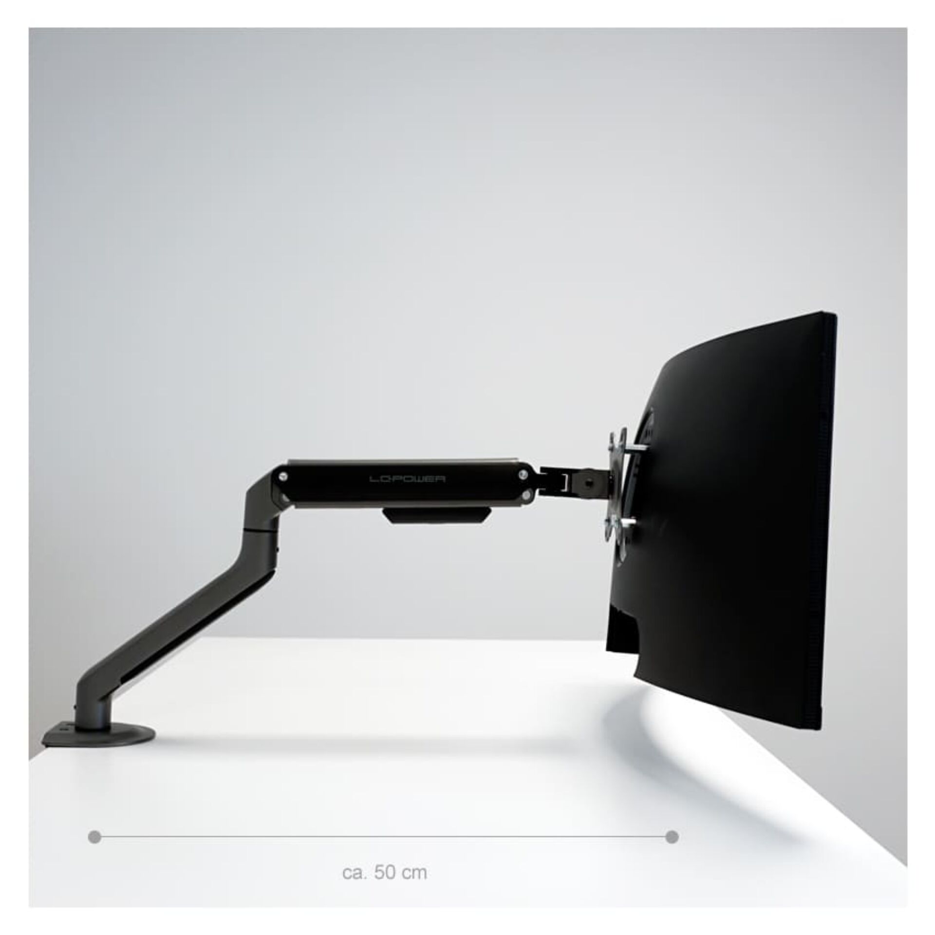 Monitorarm, Verstellbarer Arm, Monitor-Halter, Schwarz, Klemmfuß