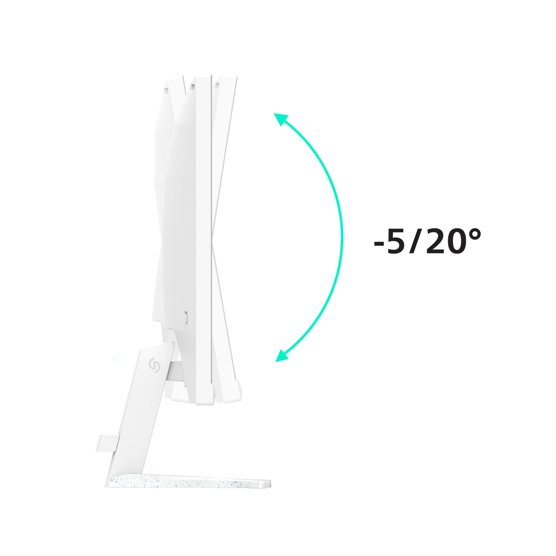 Monitor, weiß, verstellbarer Standfuß, Neigbar, -5 bis 20 Grad