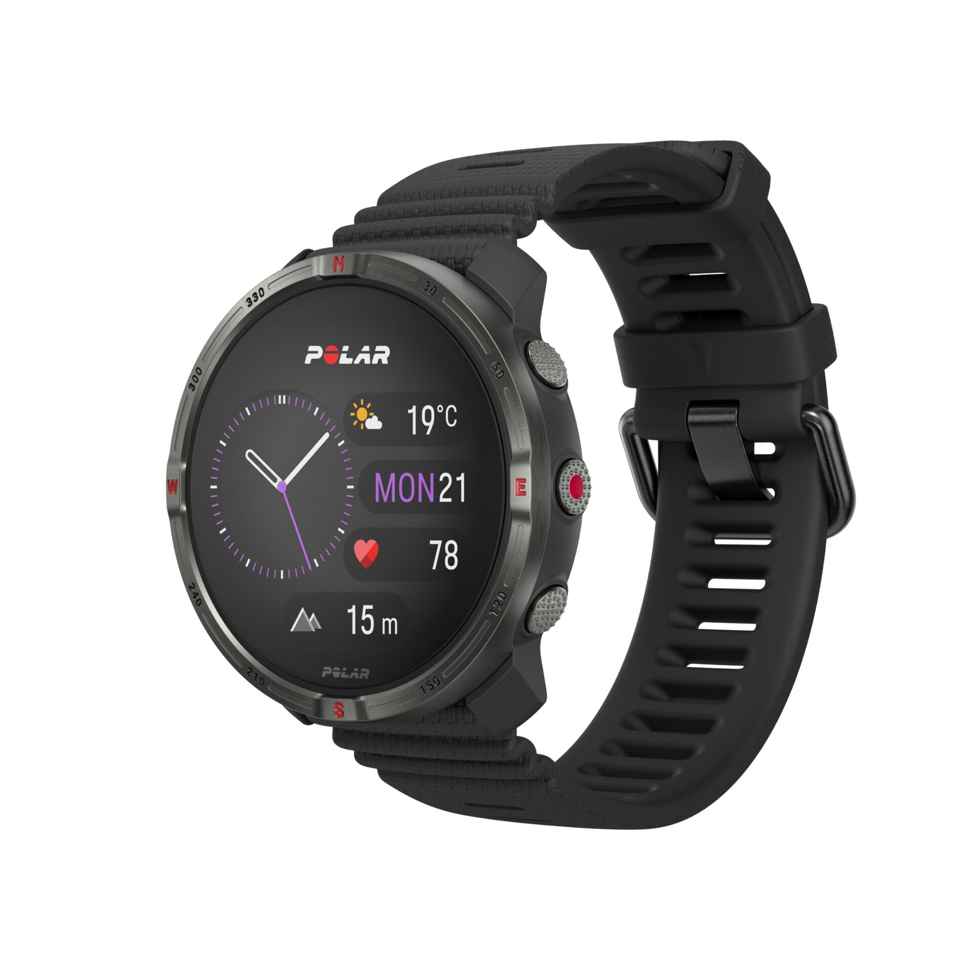 Uhr, Smartwatch, Runde Form, Gummiarmband, Digitalanzeige