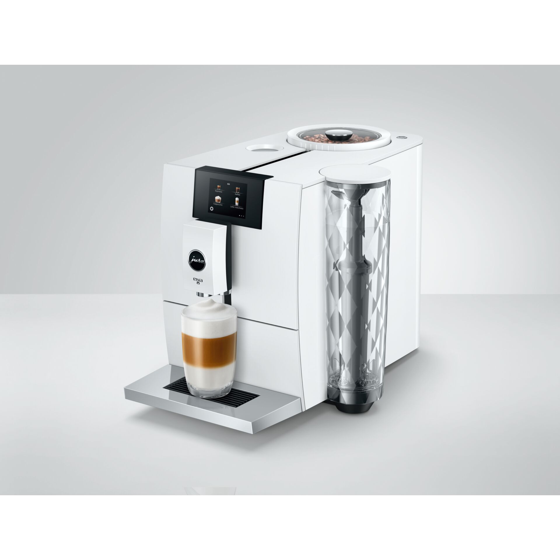 Kaffeemaschine, Espressoautomat, Milchaufschäumer, Durchlaufbecher, Kaffeeauslauf