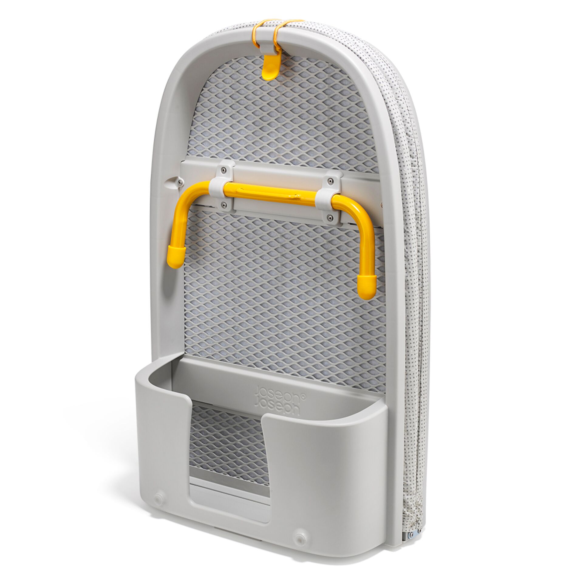 kleinesicherheitssteg, faltbarer stuhlrahmen, tragegriff, gelb, netz ablage