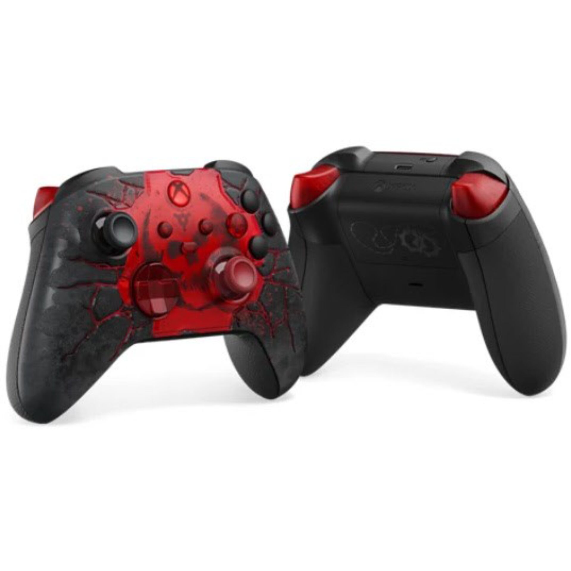 Kontroller, Gamepad, Schwarz, Rot, cracked design