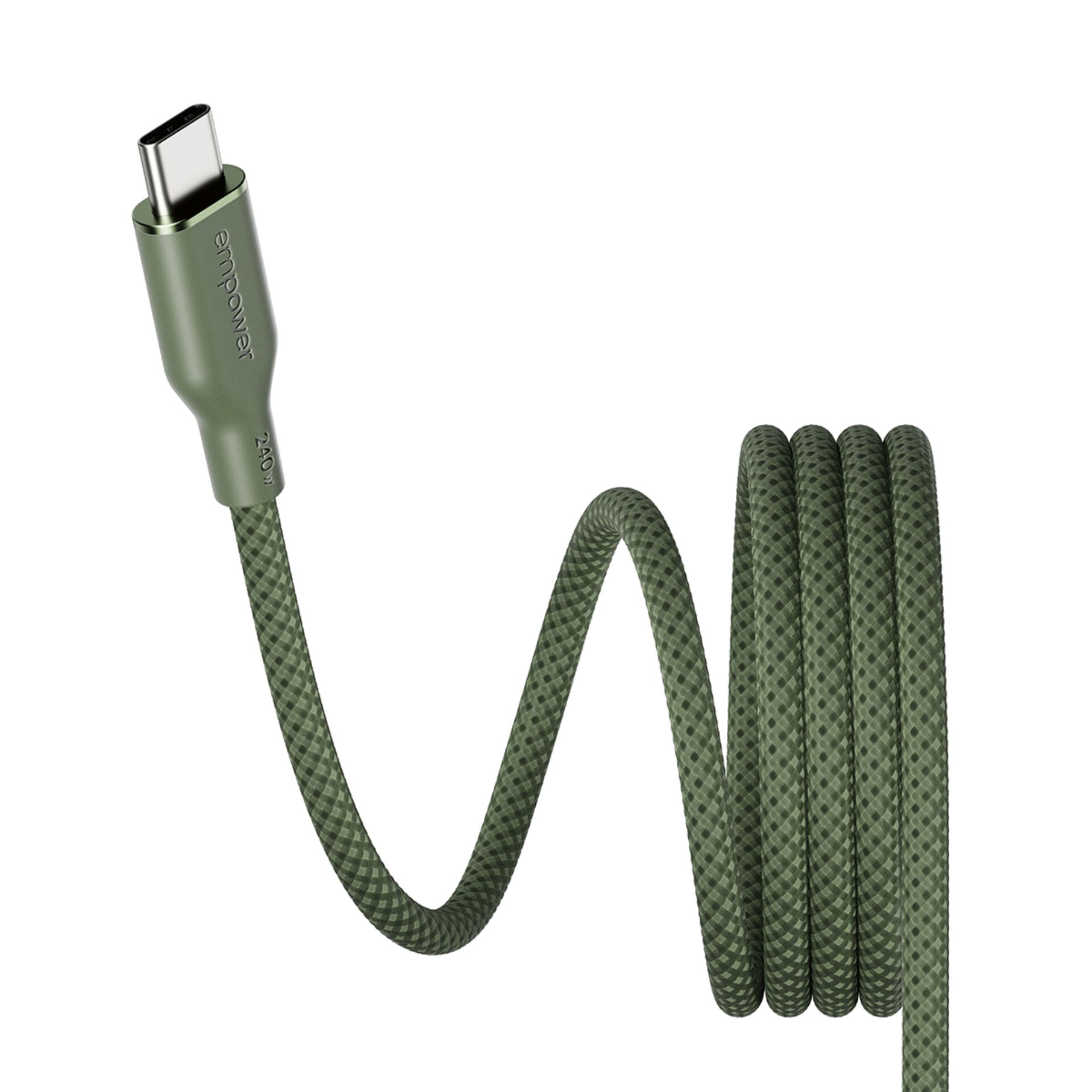 USB-C, Kabel, geflochten, 30W, grün