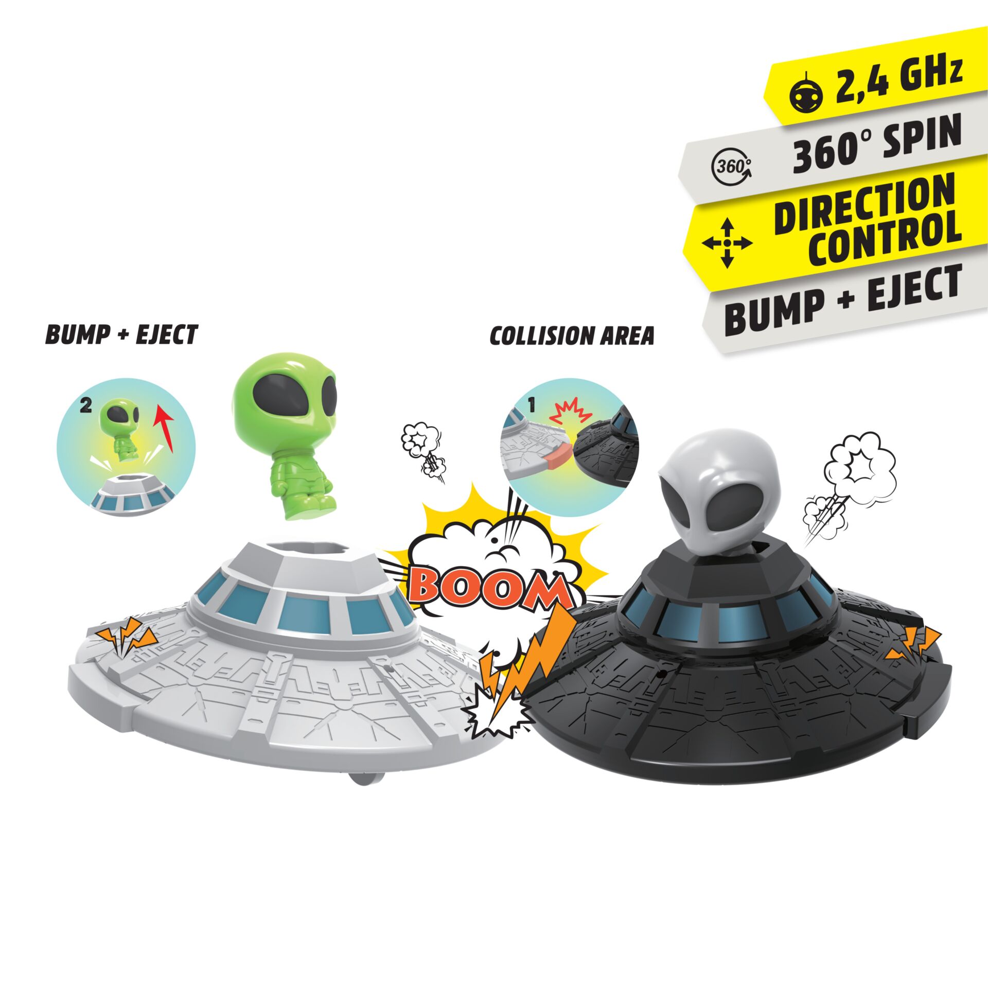 Spielzeug, Aliens, UFO, Bump and Eject, Kampf?