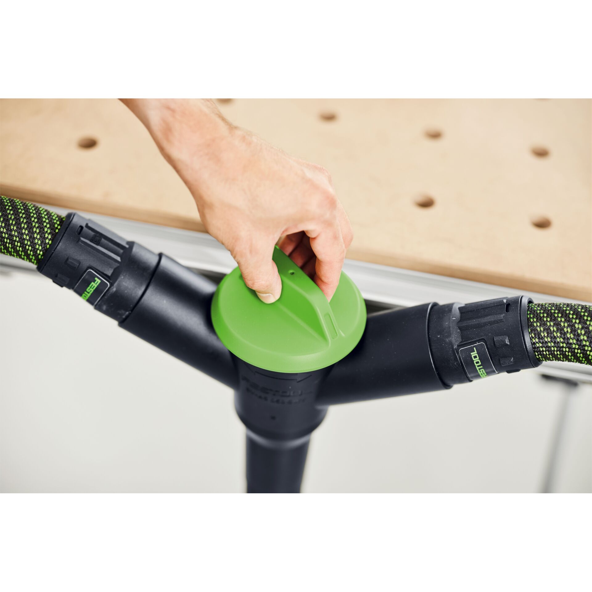 Klemmring, Griff, Drehknopf, Rollenbahn, Grüner Deckel