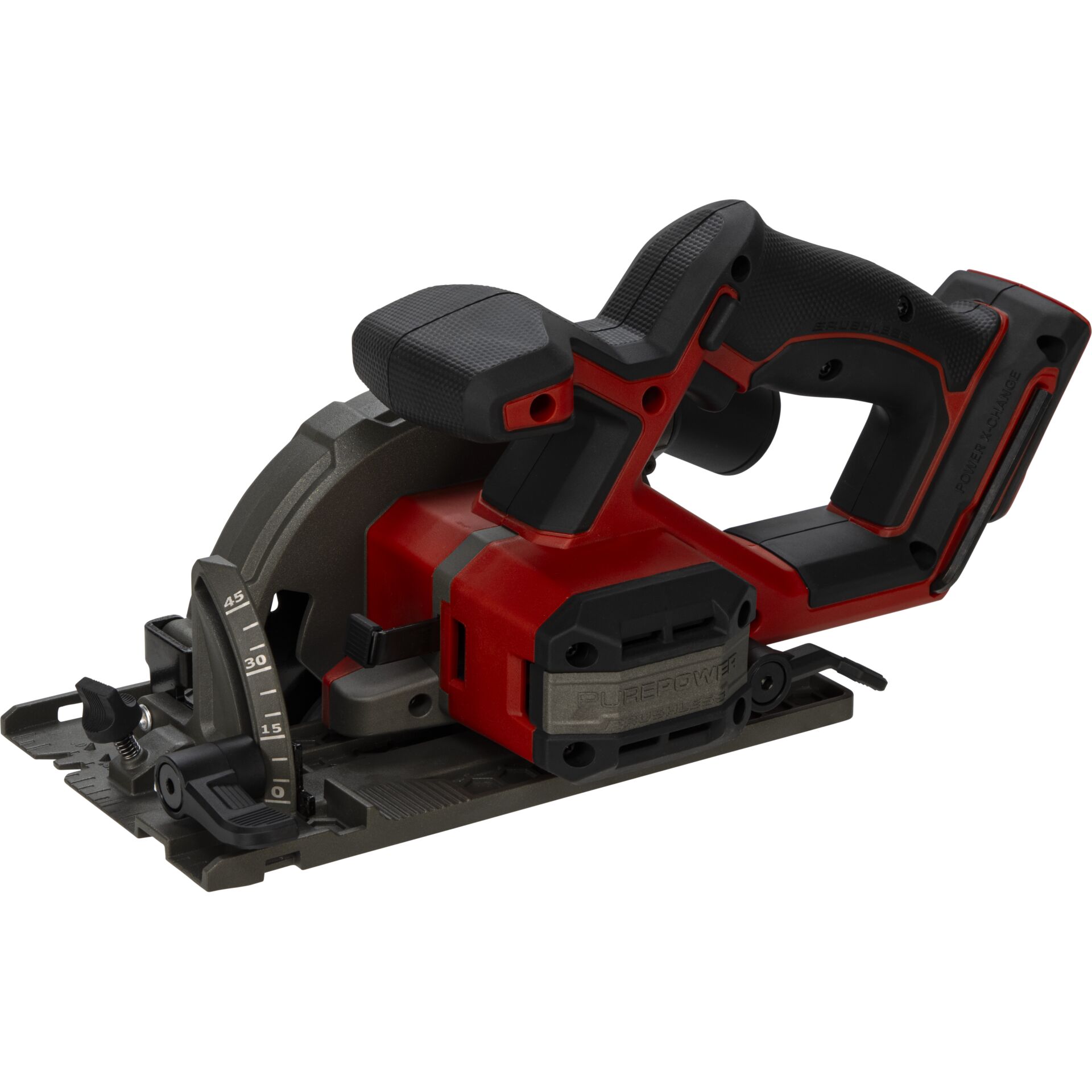 Akku-Kreissäge, Kreissäge, Rot-schwarz, Sägeblatt 165, Ergonomischer Griff