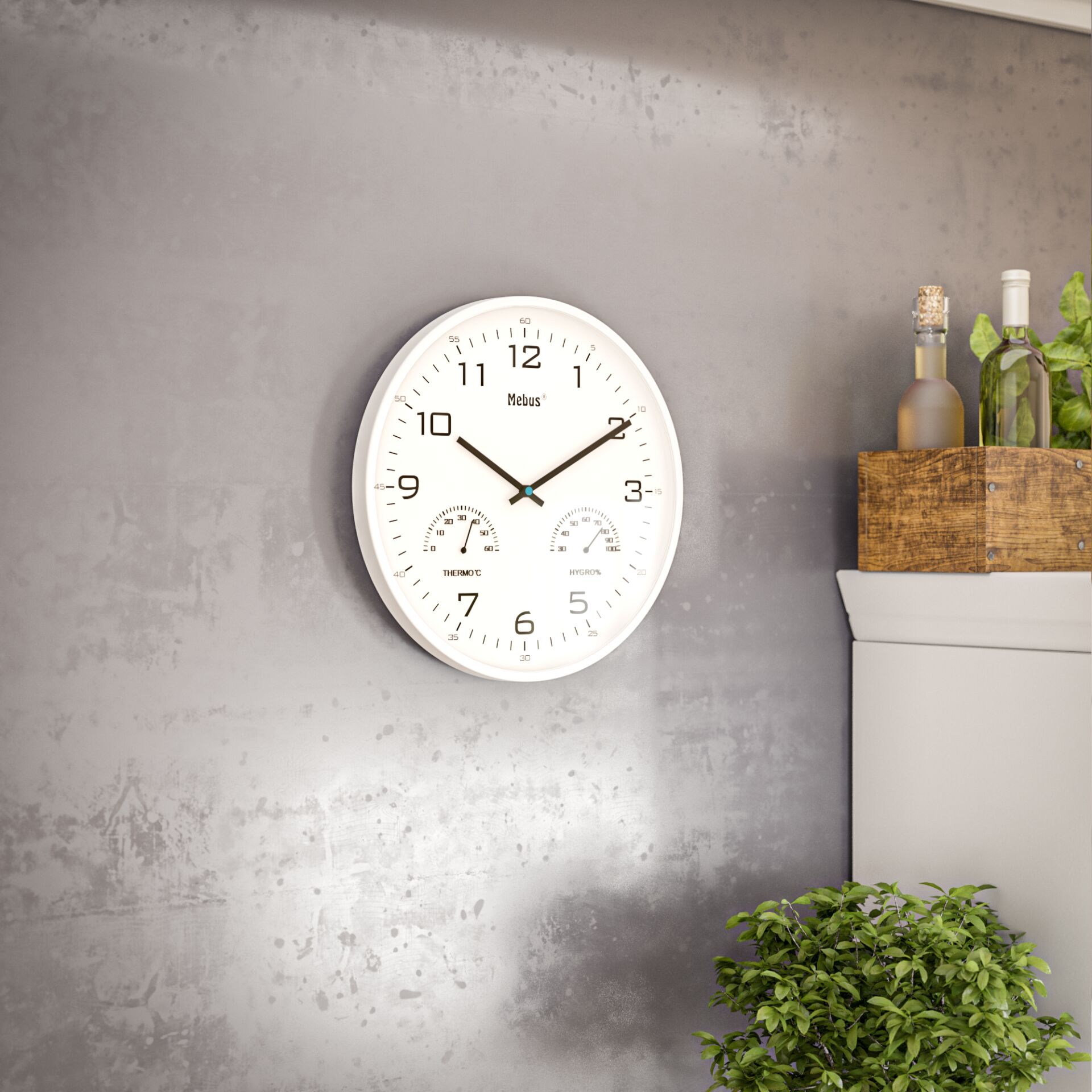 Uhr, Wanduhr, weiß, analog, Wohnkultur