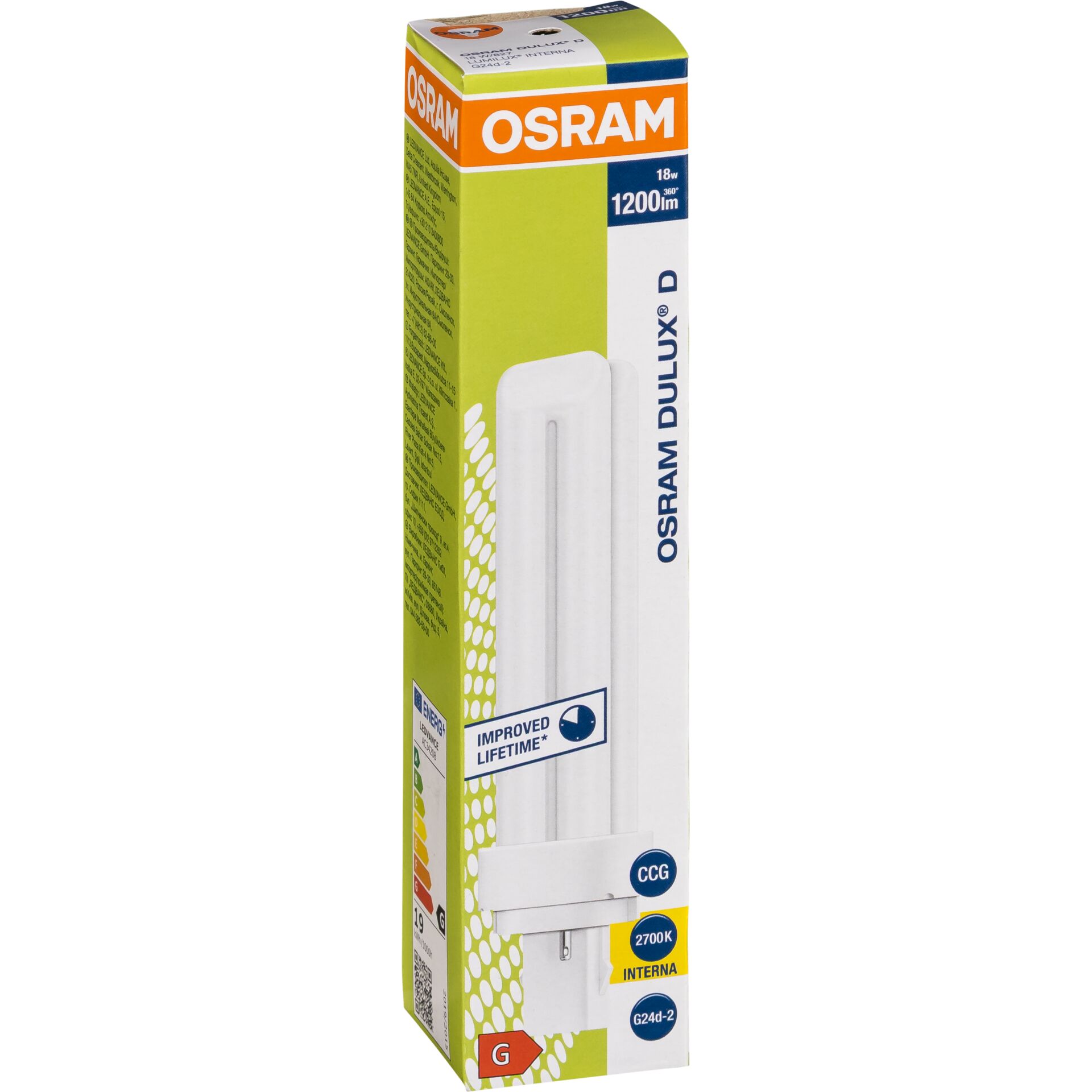 Osram DULUX D Energiesparlampe  18W/827 G24D-2 FS1