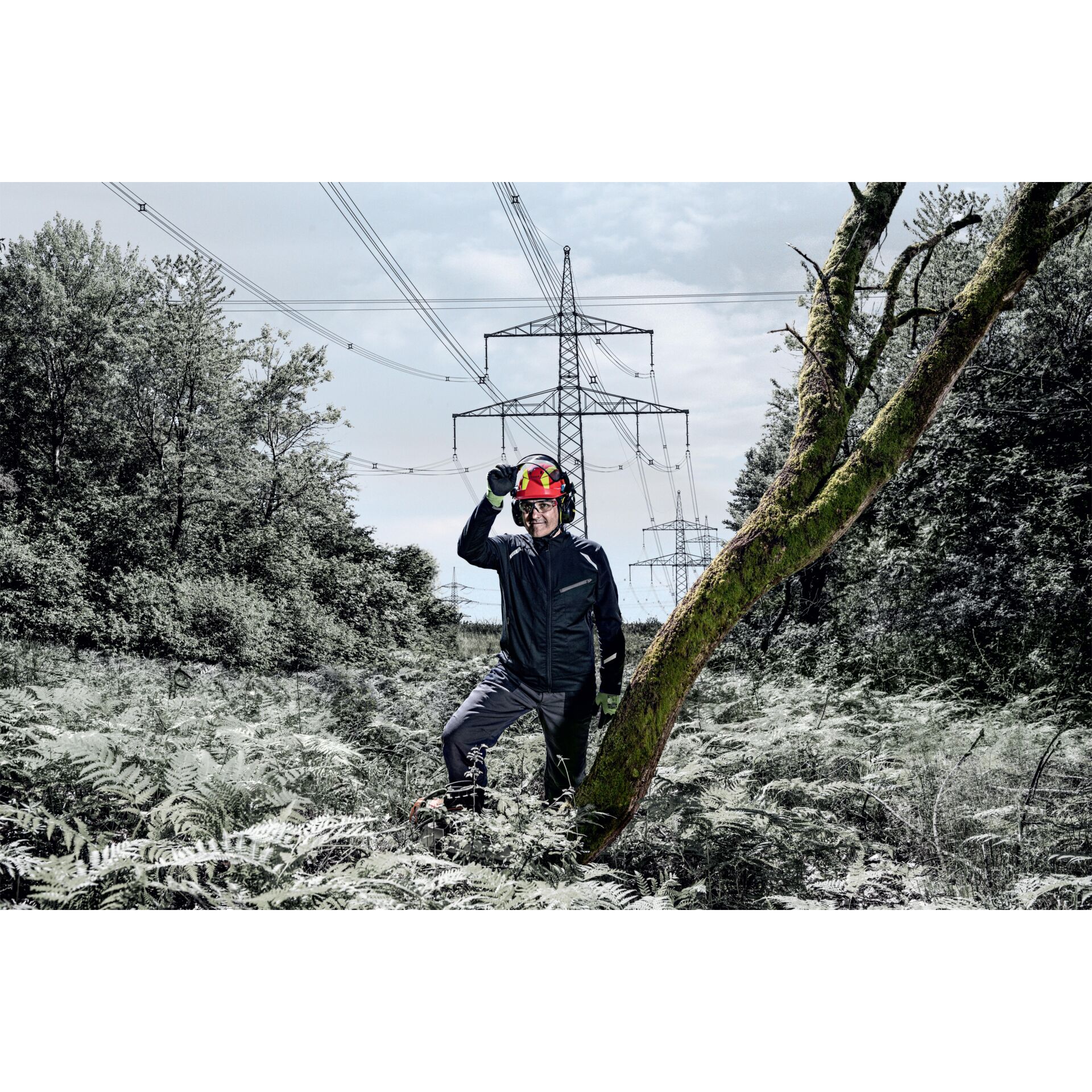 Kabel, Bewuchs, Handschuh, Mantel, Stromleitungen