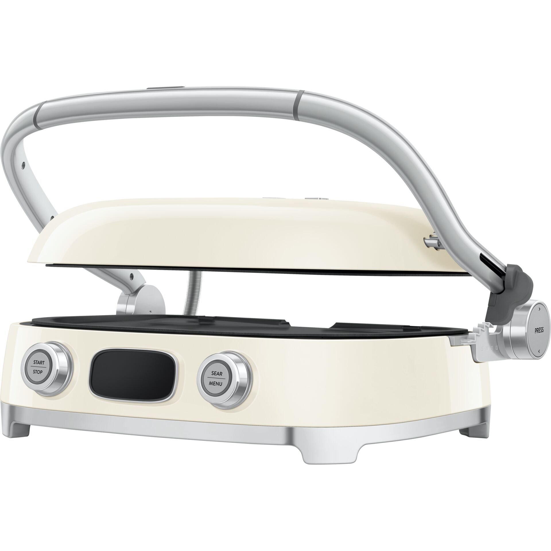 Shiny lunch heater, electric grill, creamy beige, stovetop press, panini machine
