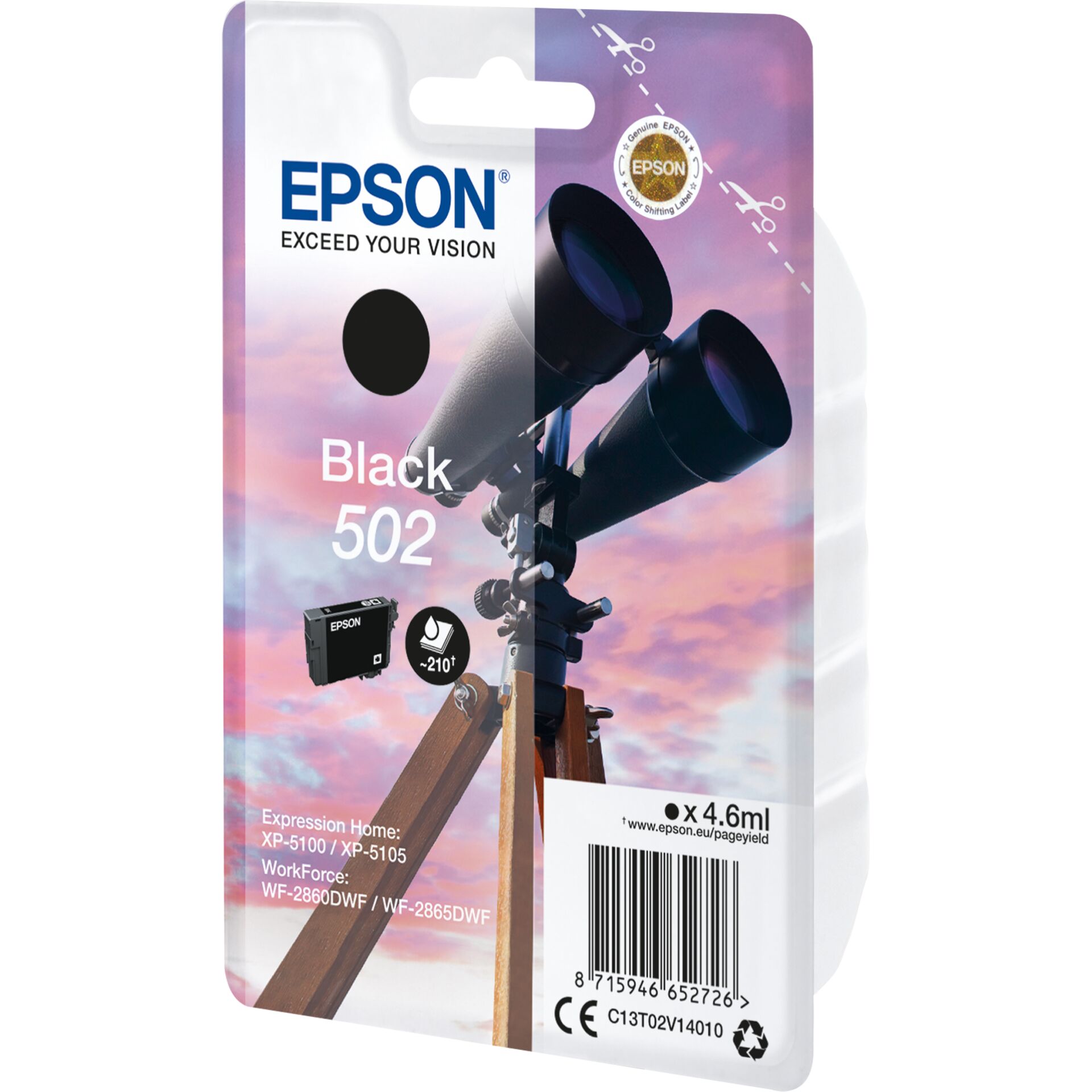 Epson Tintenpatrone schwarz  502                       T 02V1
