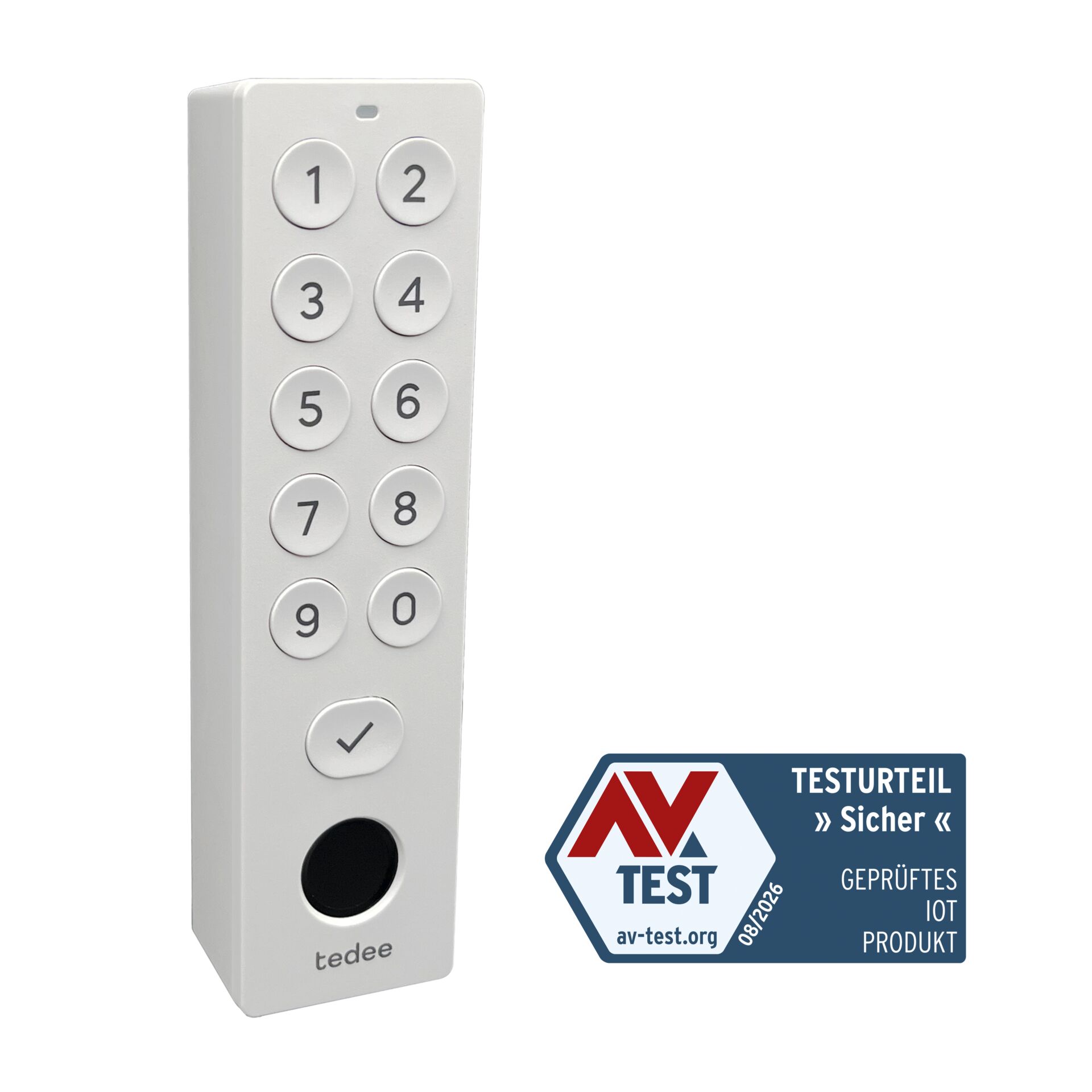 Smart-Lock-Tastatur, Zahlentastatur, weißes Gehäuse, beleuchtungslose Tasten, Türschloss-Zubehör