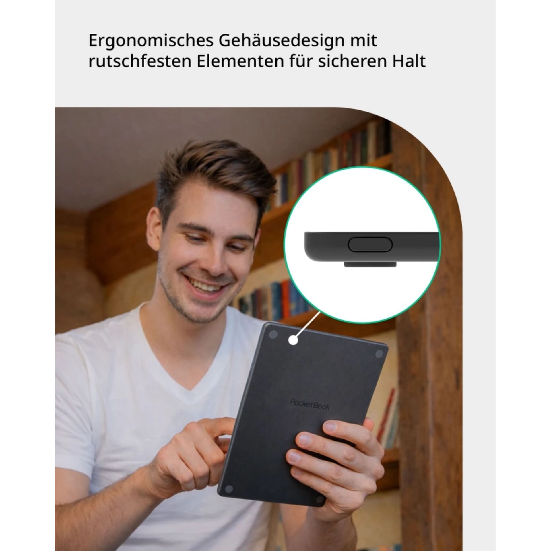 E-Reader, Tablett, PocketBook, Schwarz, Halterung