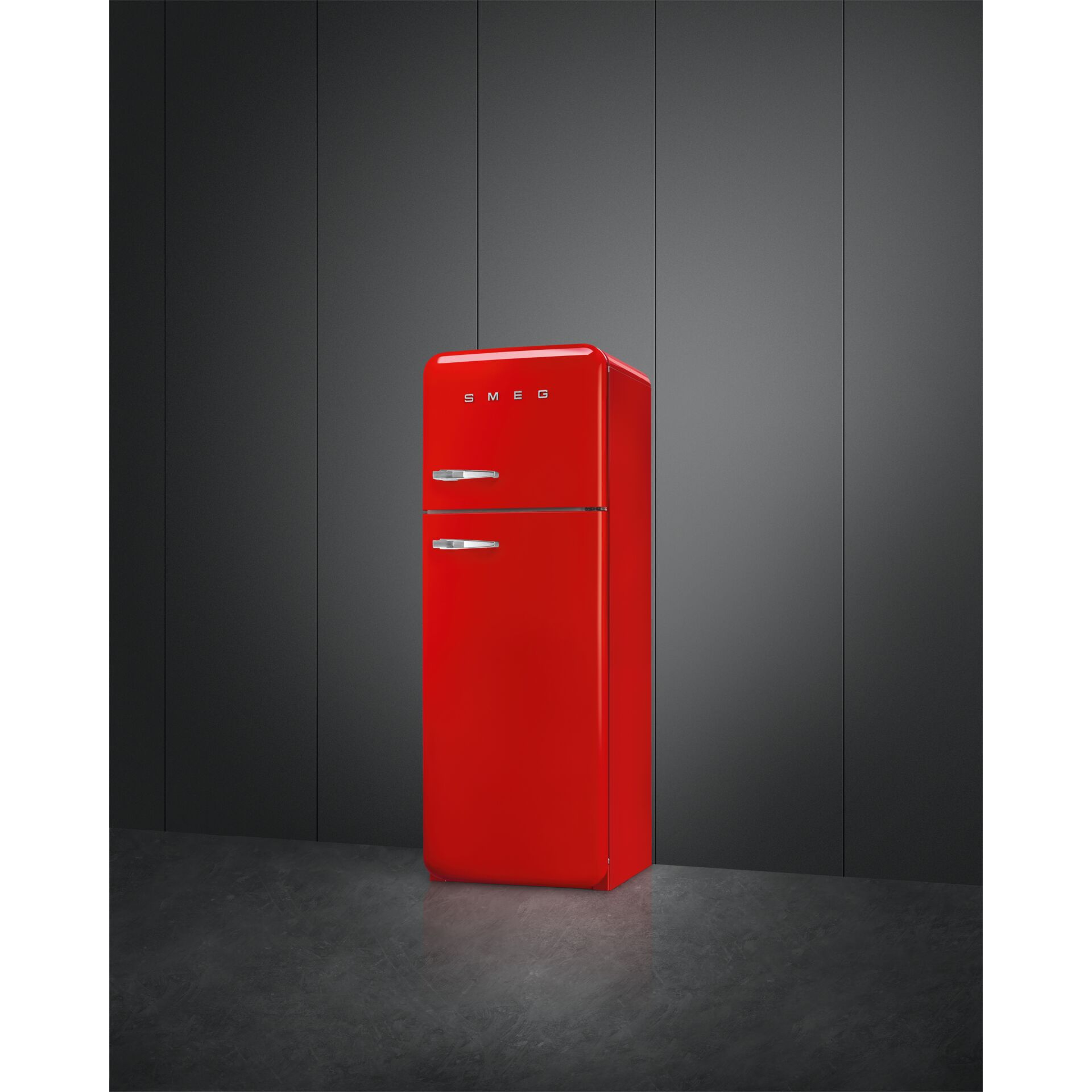 kühlschrank, retro-stil, rot, stahlküche, gerät